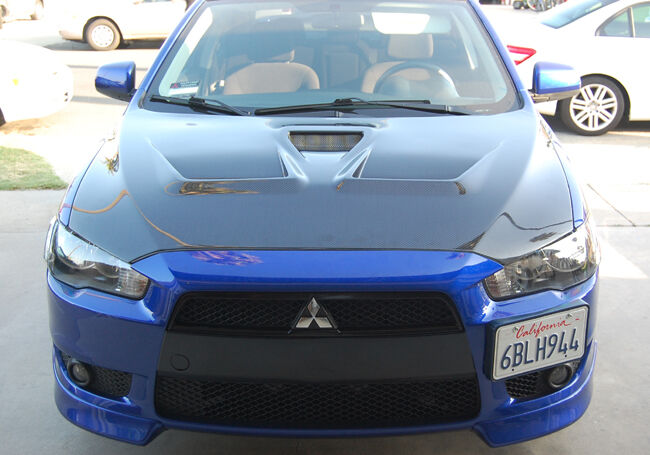 2008-2010 Mitsubishi Lancer 4dr EVO X Style Carbon Fiber Hood