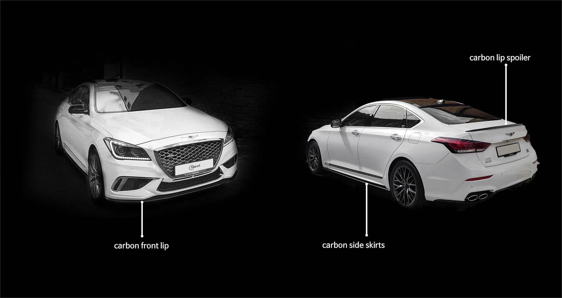 2016-2020 Genesis G80 DH V1 Carbon Fiber Front Lip by ADRO USA