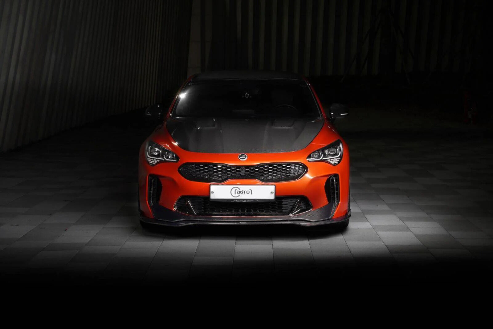 2018-2023 Kia Stinger GT/GT-Line/GT1/GT2 V2 Carbon Fiber Lower Front Lip by ADRO USA - A12A30-1222
