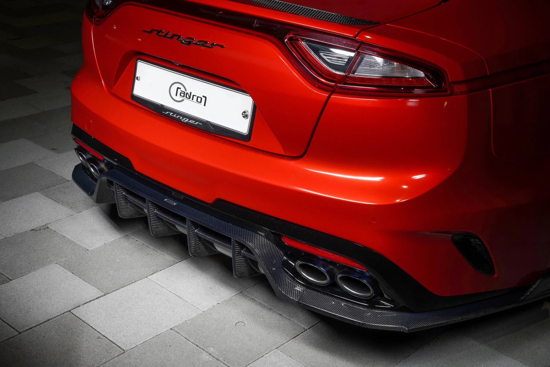 2018-2022 Kia Stinger GT/GT-Line/GT1/GT2 V2 Carbon Fiber Rear Diffuser by ADRO USA - A12A30-1302