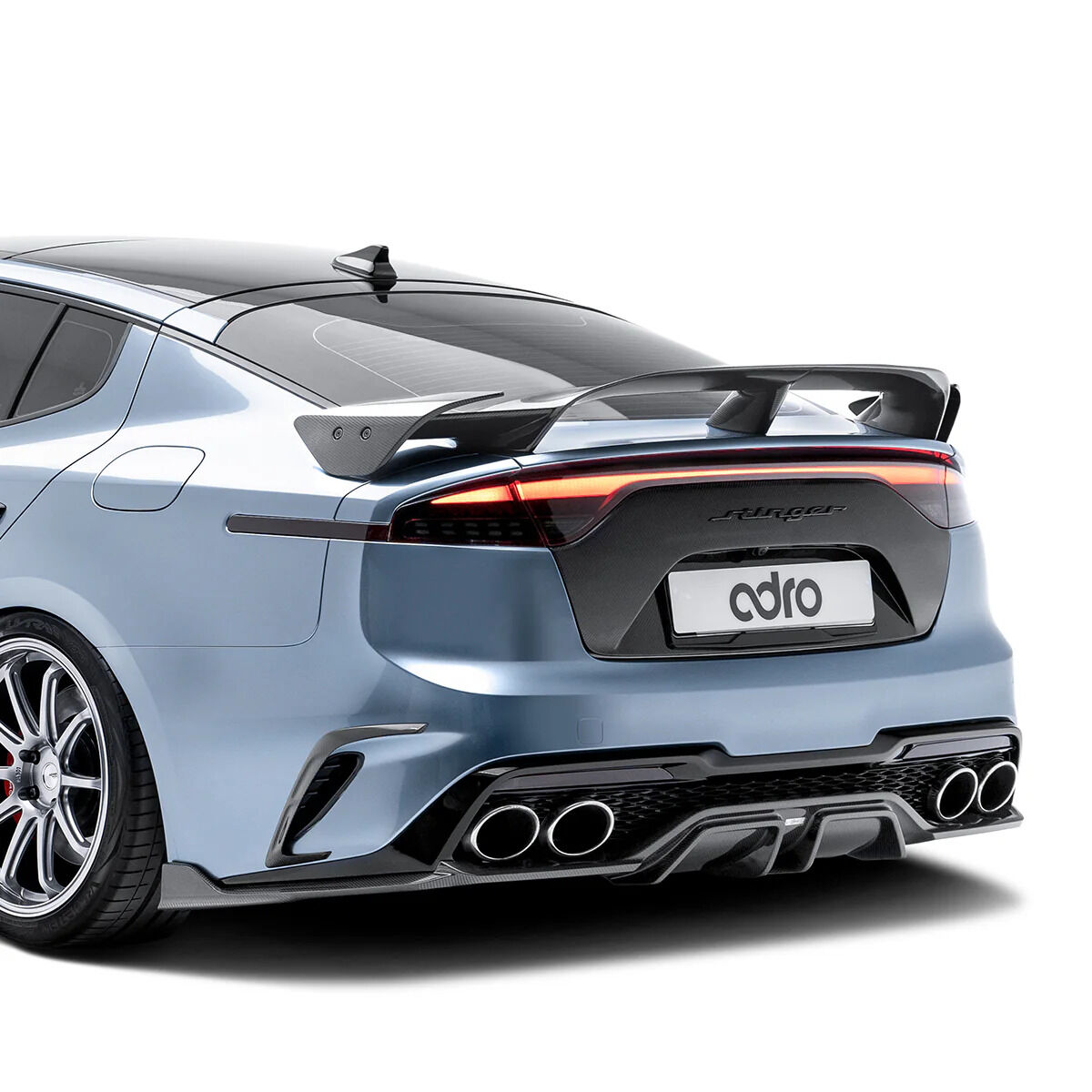 2018-2023 Kia Stinger GT/GT-Line/GT1/GT2/Premium/2.0 Base V3 Carbon Fiber Trunk Spoiler by ADRO USA - A12A30-1503