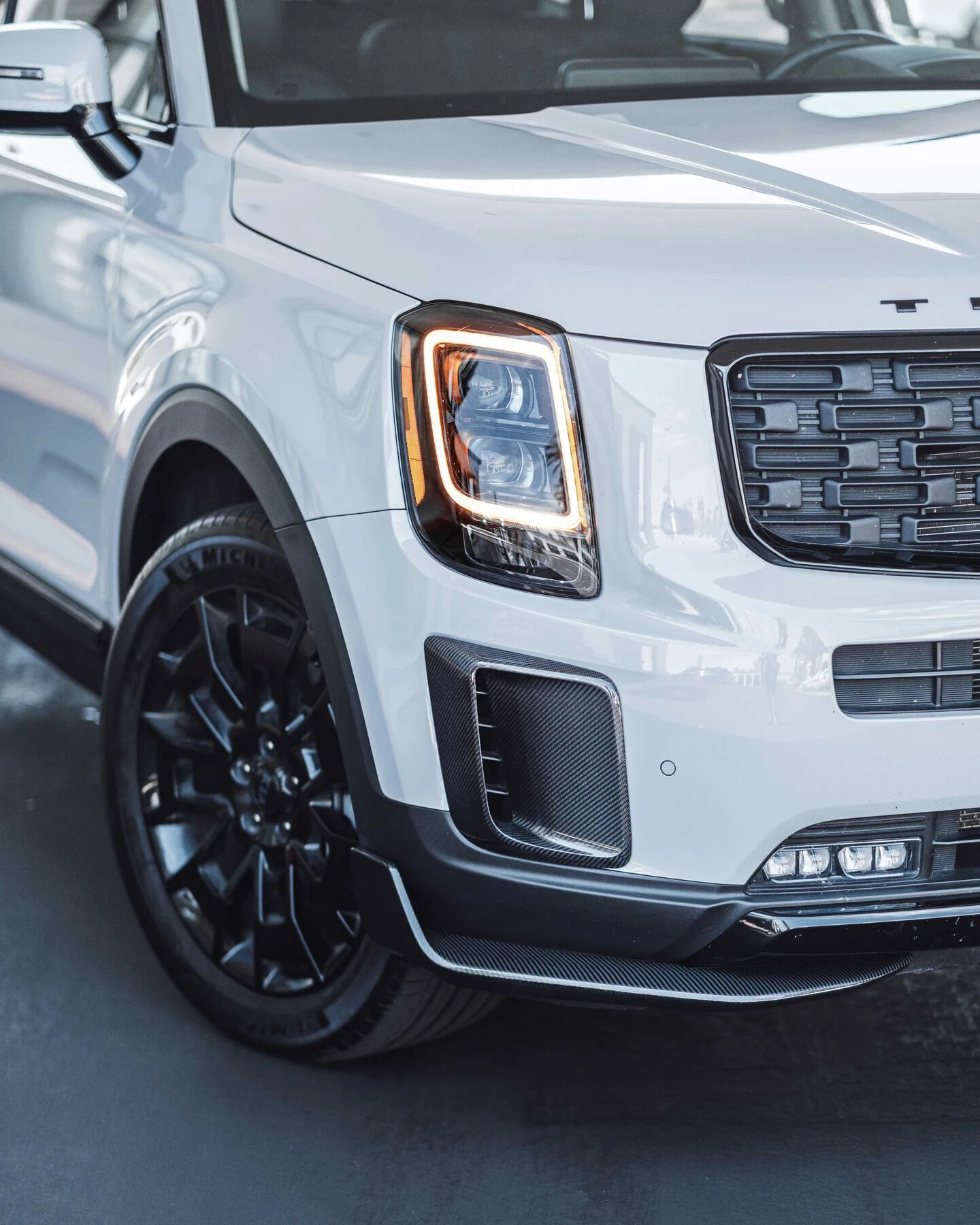 2020-2022 Kia Telluride SX/EX/S/LX V1 Carbon Fiber Front Lip by ADRO USA - A12A50-1201