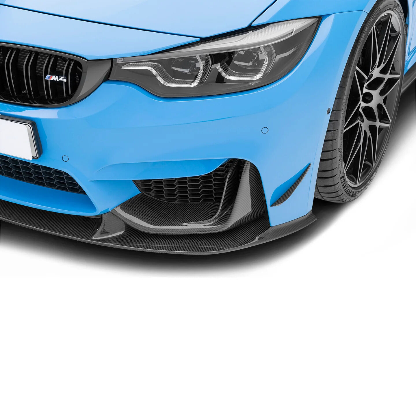 2015-2020 BMW M3 F80 V1 Carbon Fiber Front Bumper Canard by ADRO USA - A14A10-1601