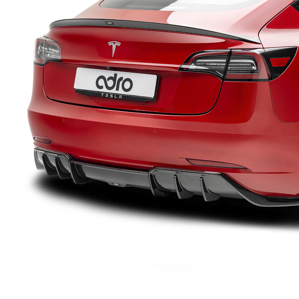 2017-2023 Tesla Model 3 V1 Dry Carbon Fiber Rear Diffuser by ADRO USA