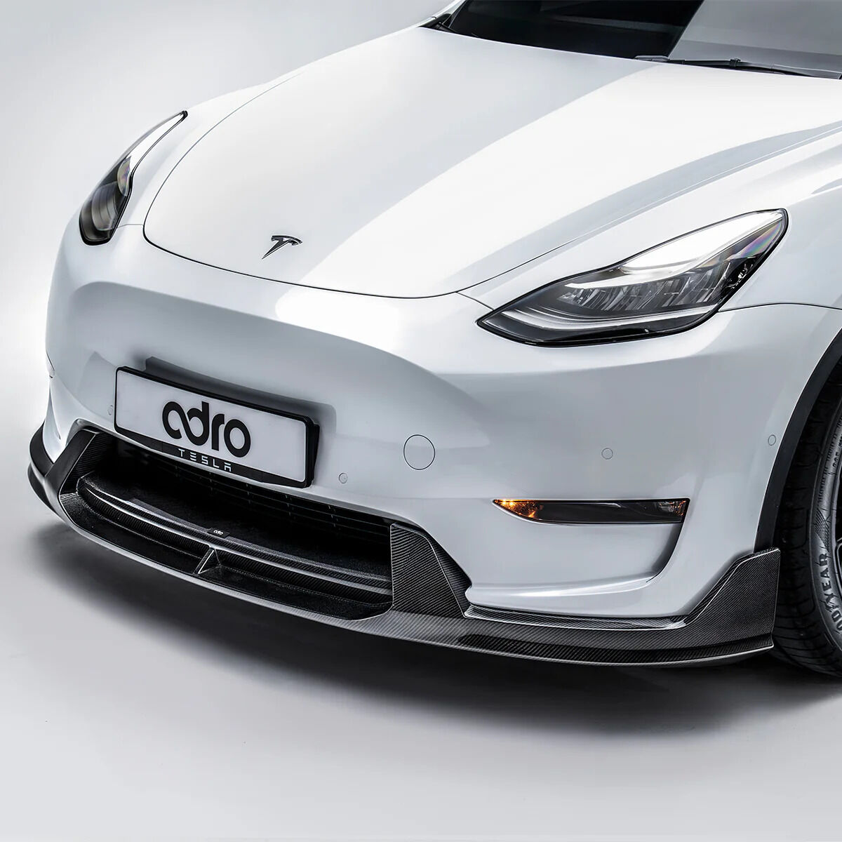 2019-2025 Tesla Model Y V2 Carbon Fiber Front Lip by ADRO USA