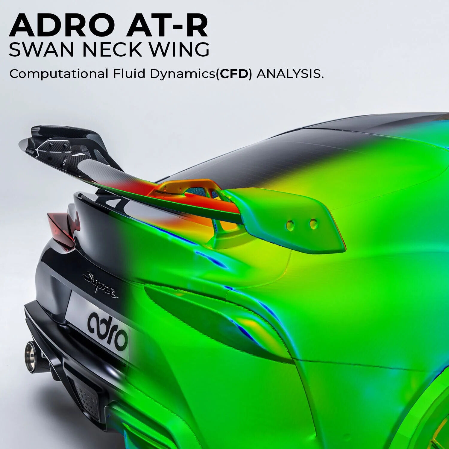 2020-2024 Toyota GR Supra A90/A91 V1 Dry Carbon Fiber AT-R Swan Neck Wing by ADRO USA