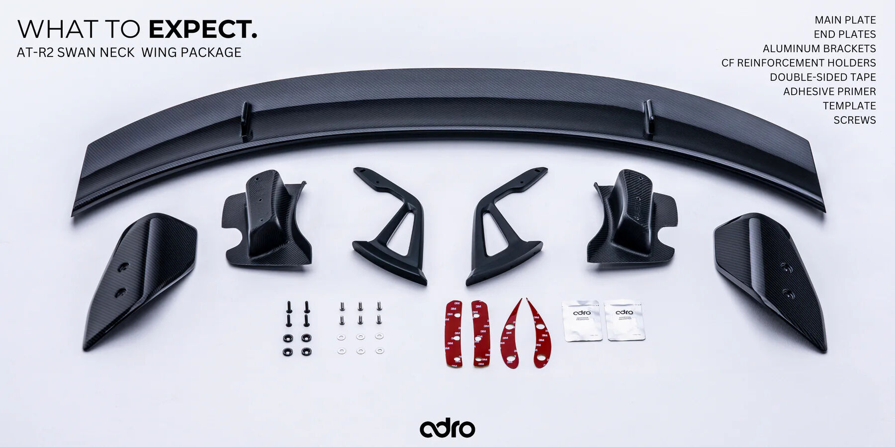 2020-2024 Toyota GR Supra A90/A91 V1 Dry Carbon Fiber AT-R Swan Neck Wing by ADRO USA