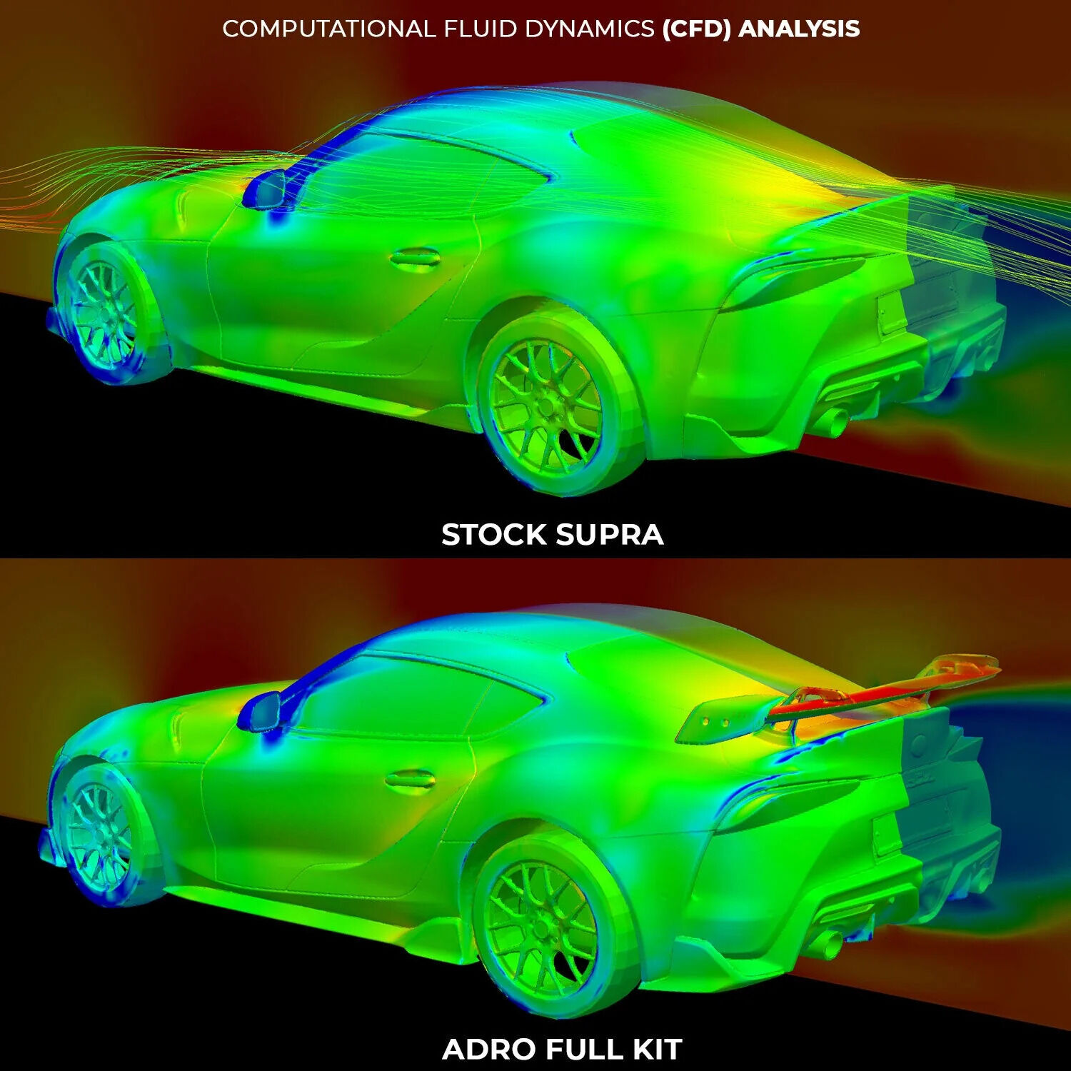 2020-2024 Toyota GR Supra A90/A91 V1 Dry Carbon Fiber AT-R Swan Neck Wing by ADRO USA