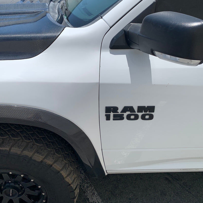 2009-2018 Dodge Ram Half-CF TRX Kit Carbon Fiber Fender and Bedside Flares and Carbon Fiber Hood Inserts Wide-Body for 5.7' Bed