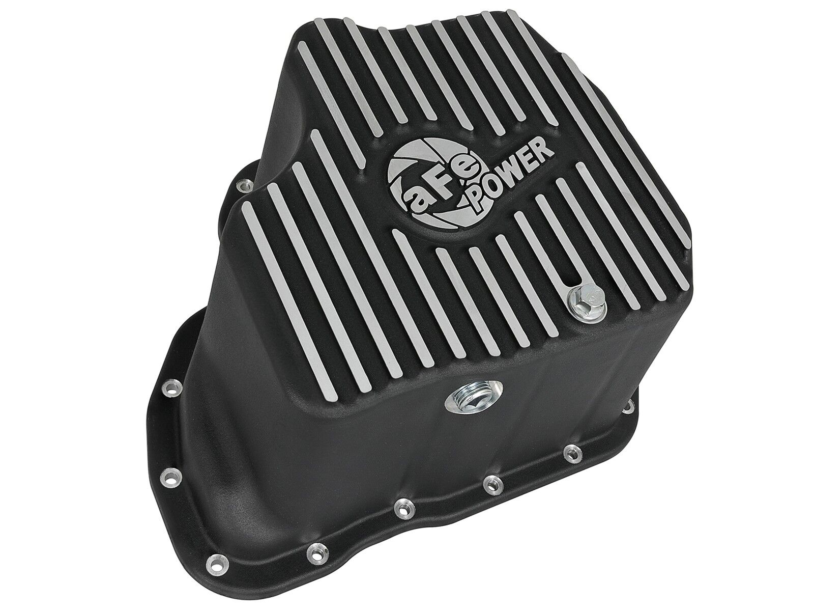 2011-2016 Chevrolet Silverado 3500 HD LML Duramax Turbo Diesel V8 6.6L Engine Oil Pan Black Machined Fins