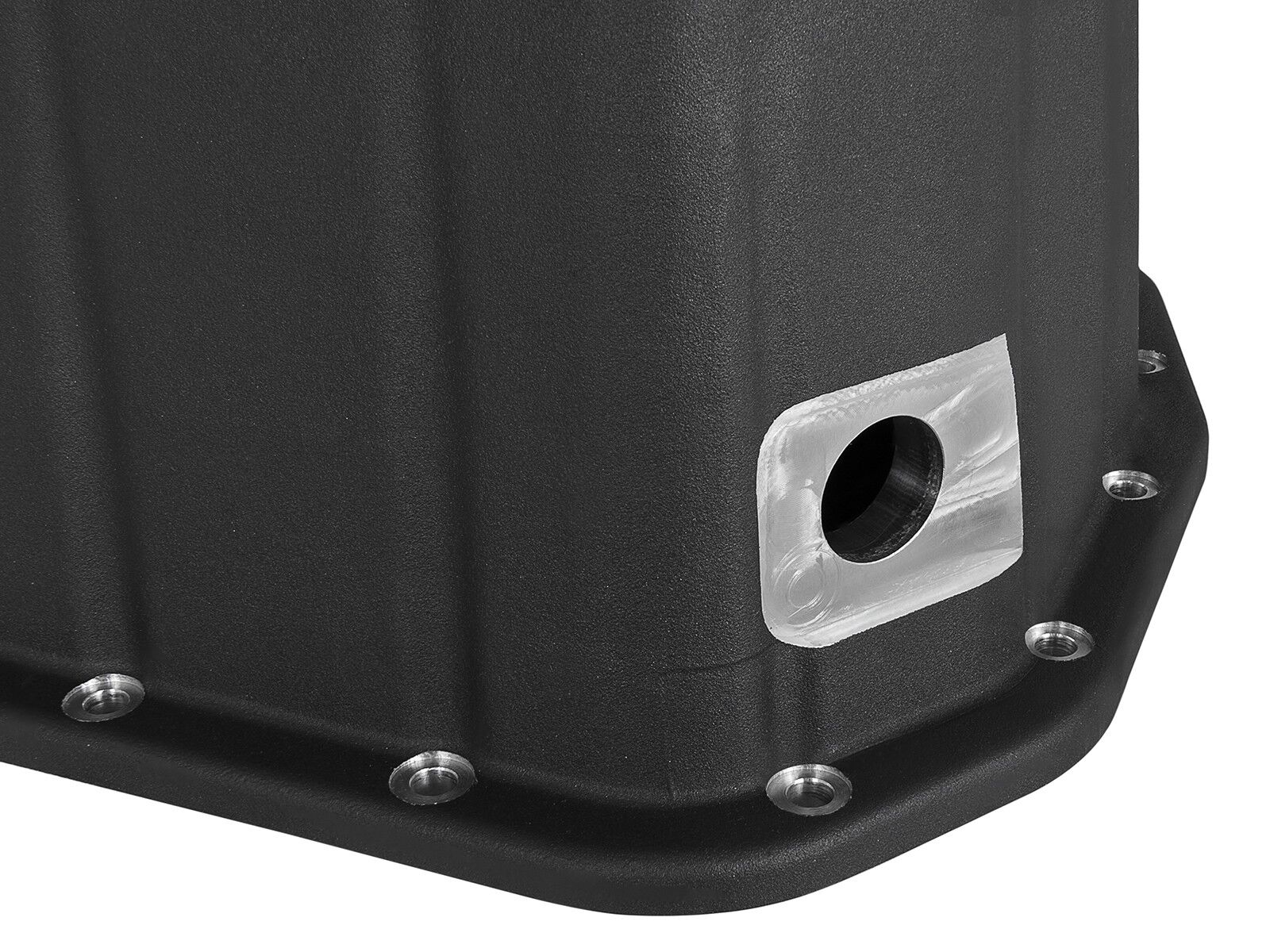 2011-2016 Chevrolet Silverado 3500 HD LML Duramax Turbo Diesel V8 6.6L Engine Oil Pan Black Machined Fins