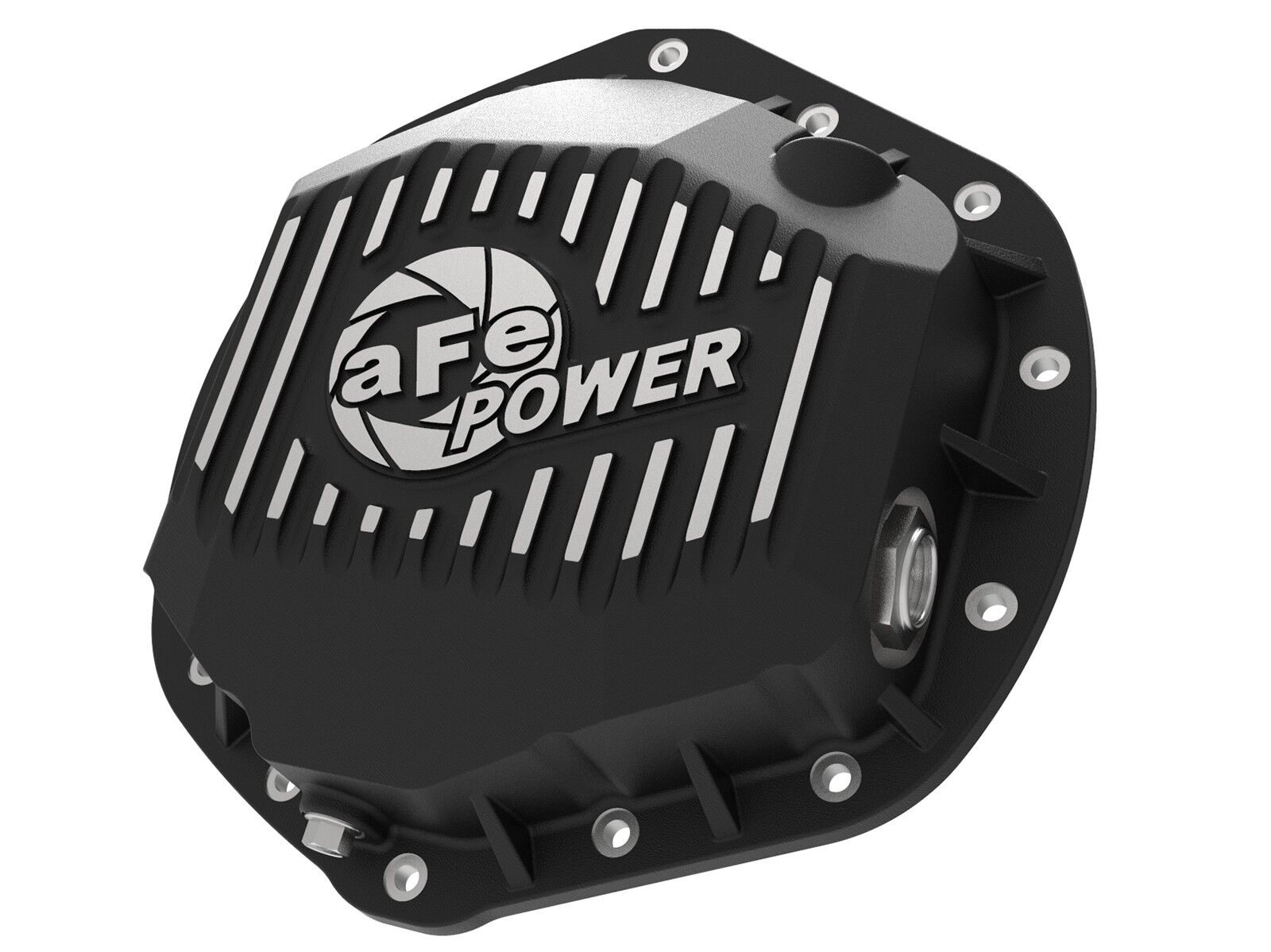 2014-2018 Ram Truck 3500 HEMI V8 5.7L/V8 6.4L Pro Series Rear Differential Cover Black w/ Machined Fins - 46-70392