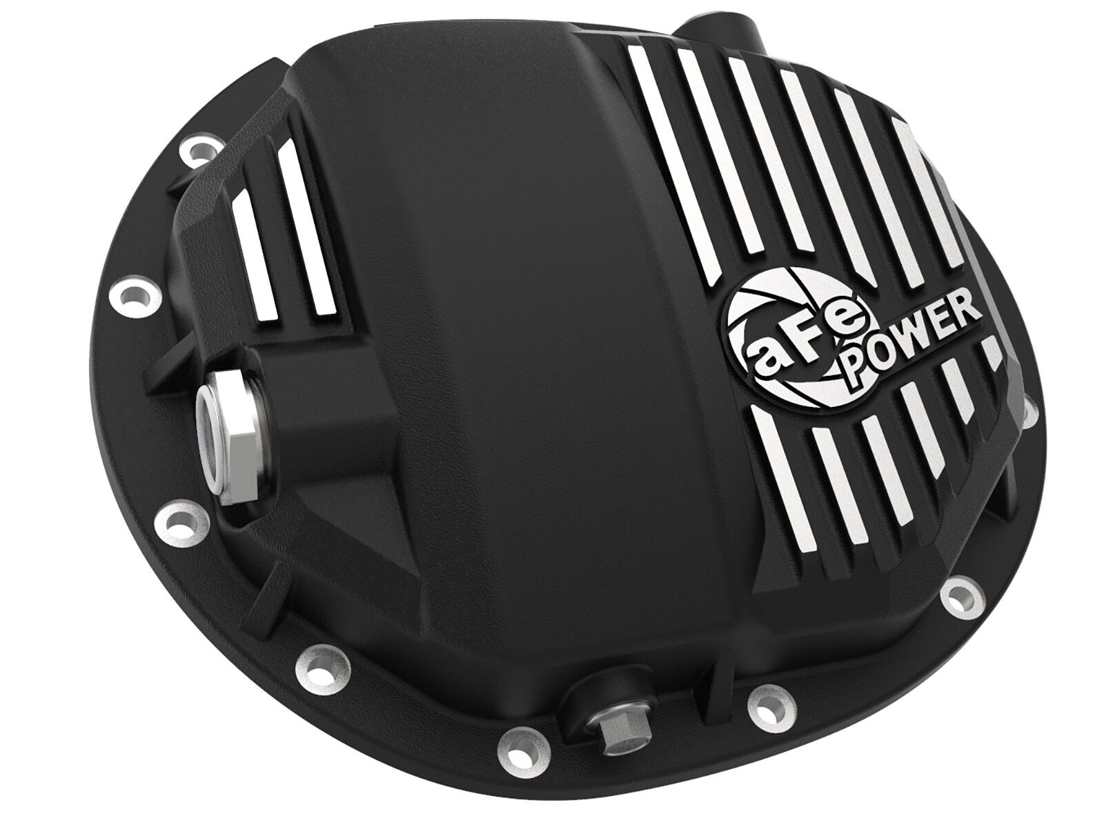 2014-2019 Chevrolet Silverado 1500 V6 4.3L/V8 5.3L/V8 6.2L Pro Series Rear Differential Cover Black w/ Machined Fins