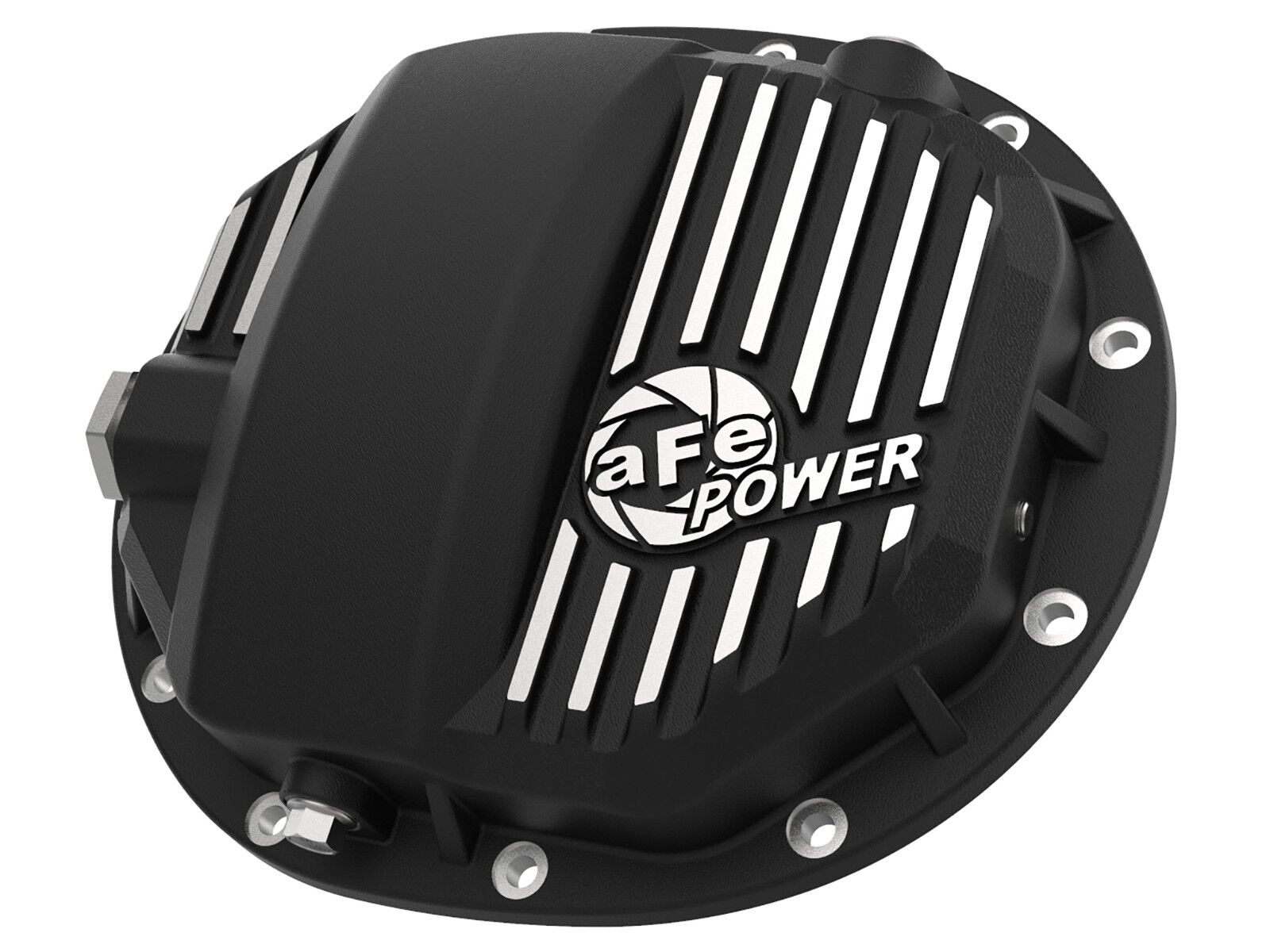 2014-2019 Chevrolet Silverado 1500 V6 4.3L/V8 5.3L/V8 6.2L Pro Series Rear Differential Cover Black w/ Machined Fins - 46-71120B
