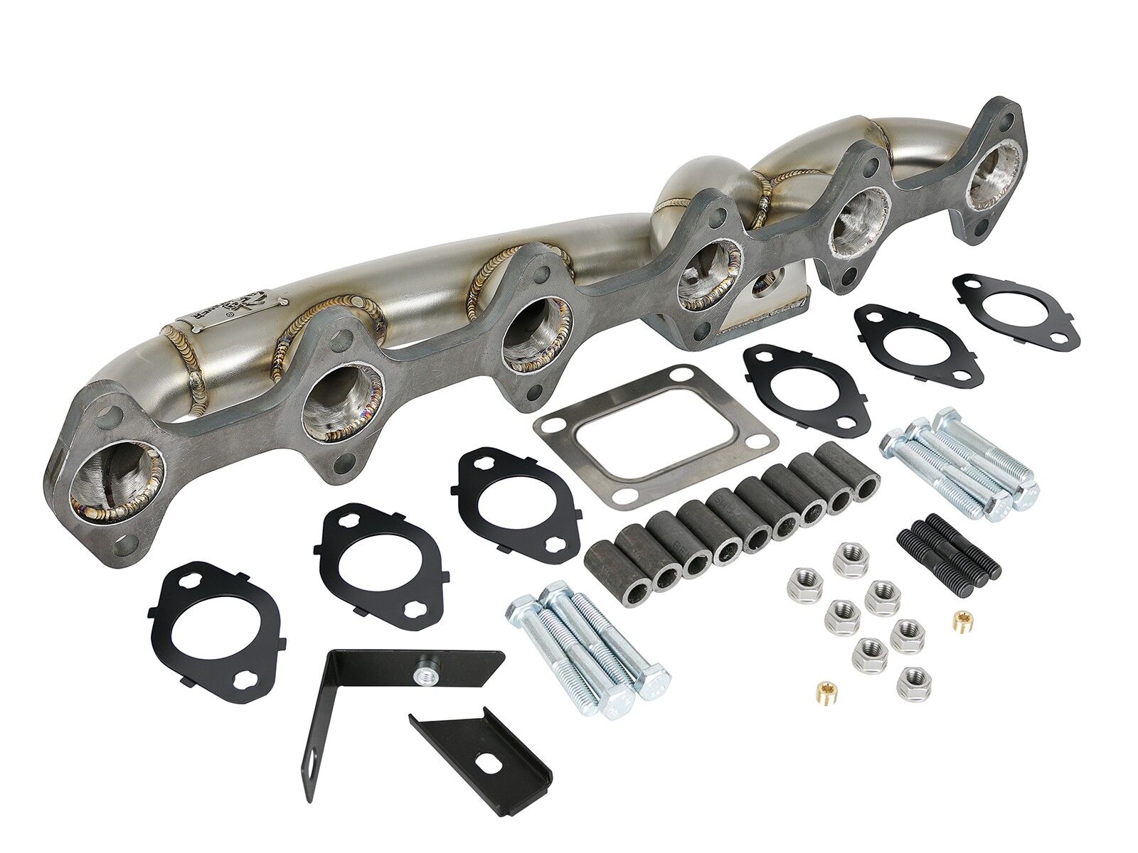 2003-2007 Dodge Ram 3500 Cummins Turbo Diesel 5.9L Twisted Steel 304 Stainless Steel Header with T4 flange