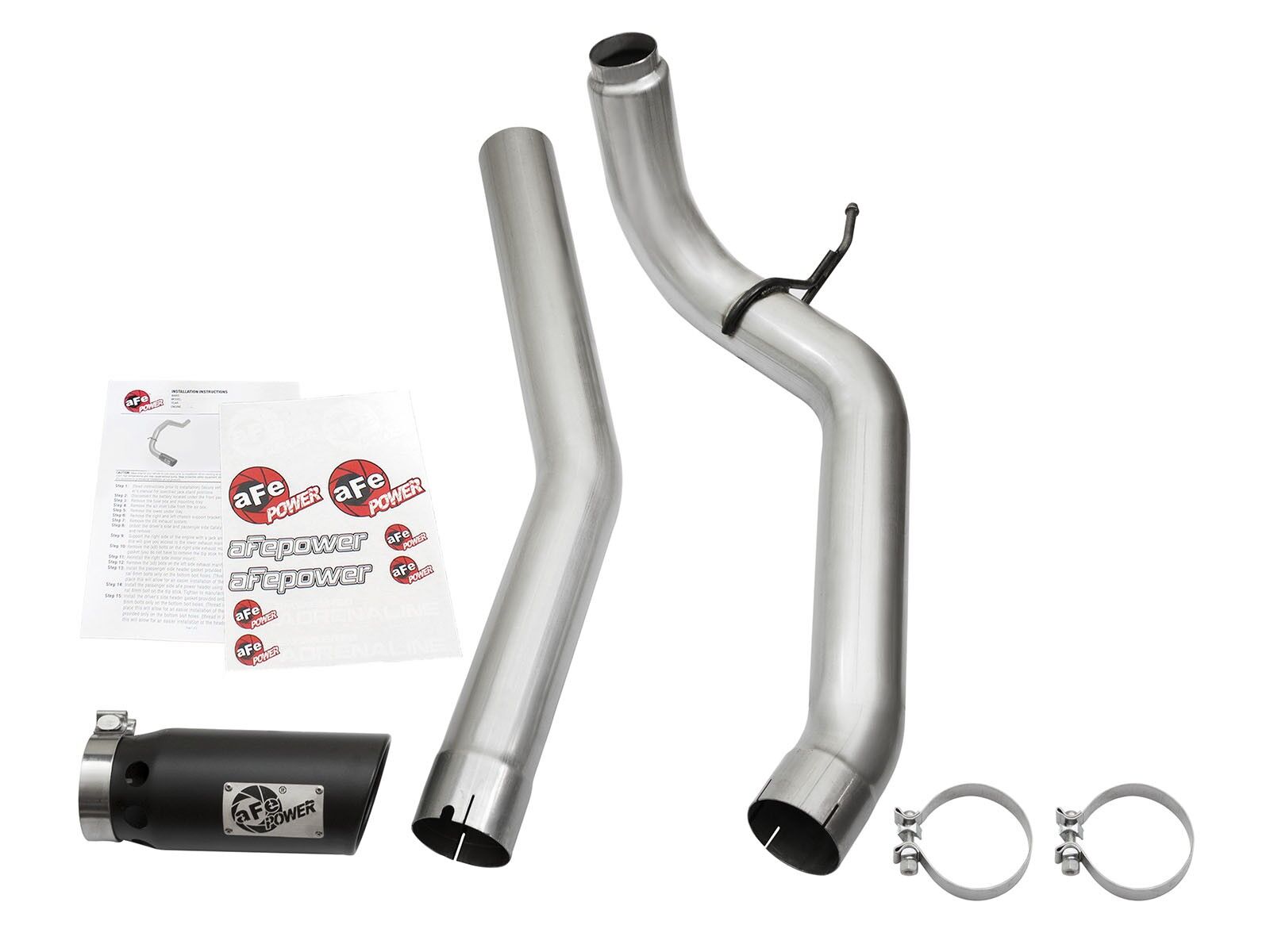 2016-2019 Nissan Titan XD Cummins Turbo Diesel V8 5.0L ATLAS 4" Aluminized Steel DPF-Back Exhaust System w/ Black Tip
