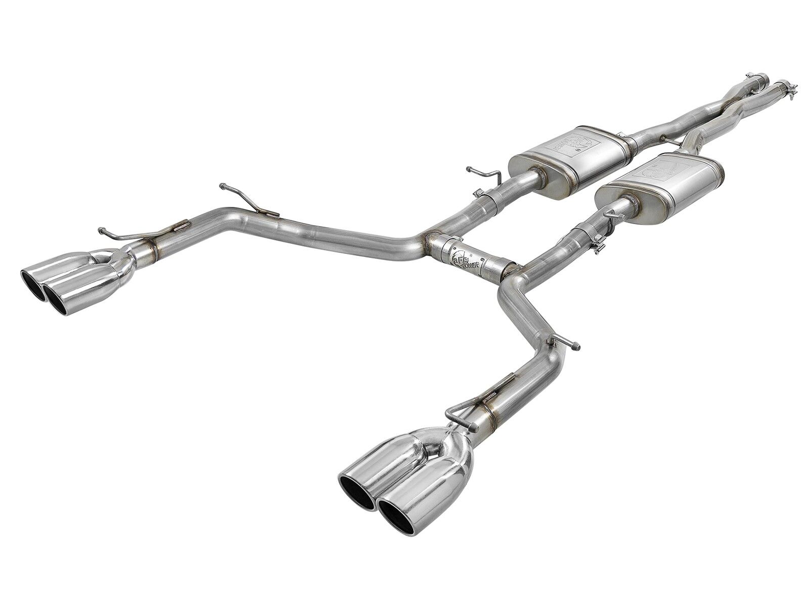2015-2019 Dodge Challenger Base/SE/SXT/SXT Plus/Rallye Redline V6 3.6L MACH Force-Xp 2-1/2" 304 Stainless Steel Cat-Back Exhaust System w/ Quad Polished Tips - 49-32067-P