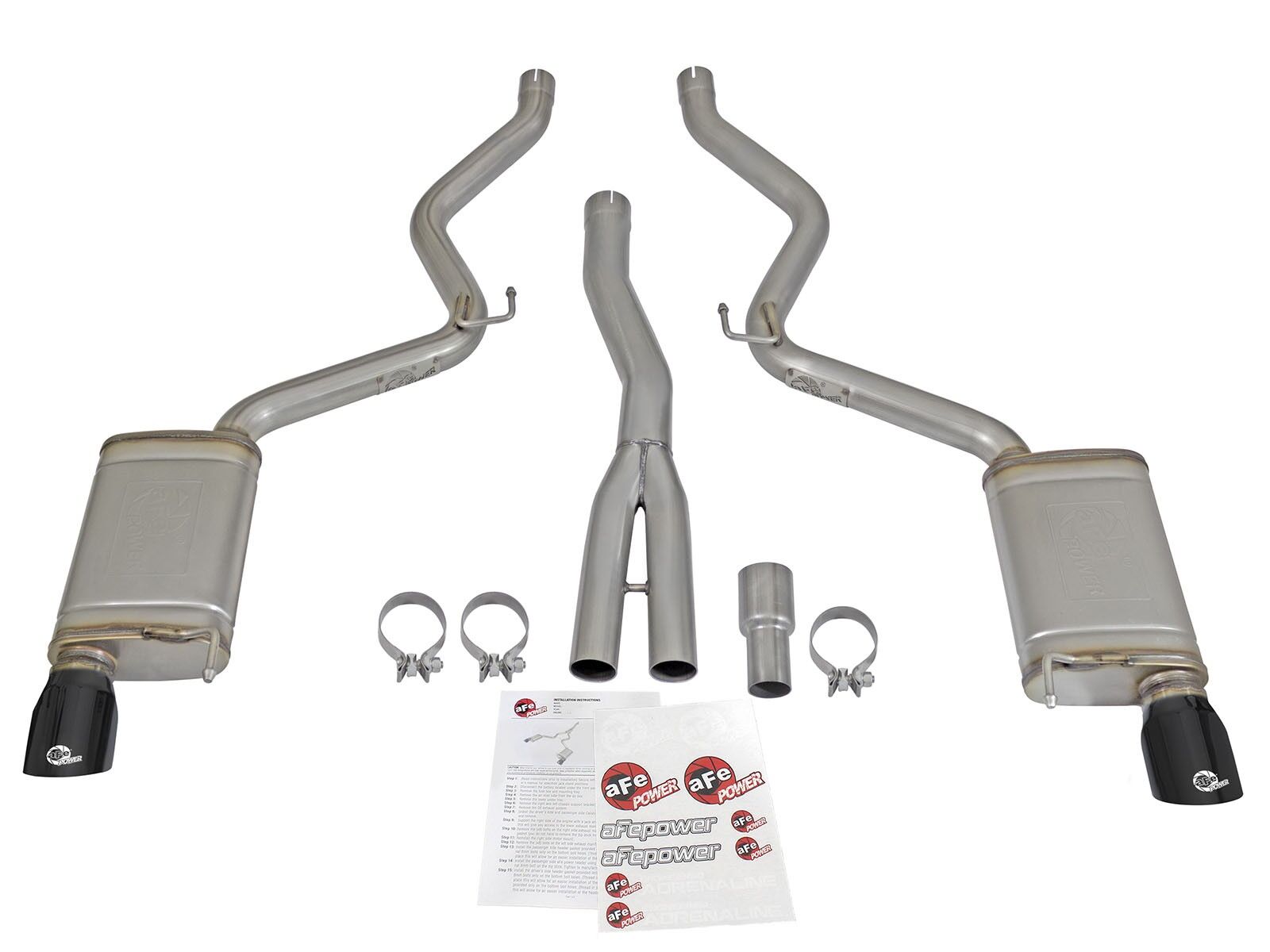 2015-2019 Ford Mustang 2.3L MACH Force-Xp 3" to 2-1/2" 304 Stainless Steel Cat-Back Exhaust System