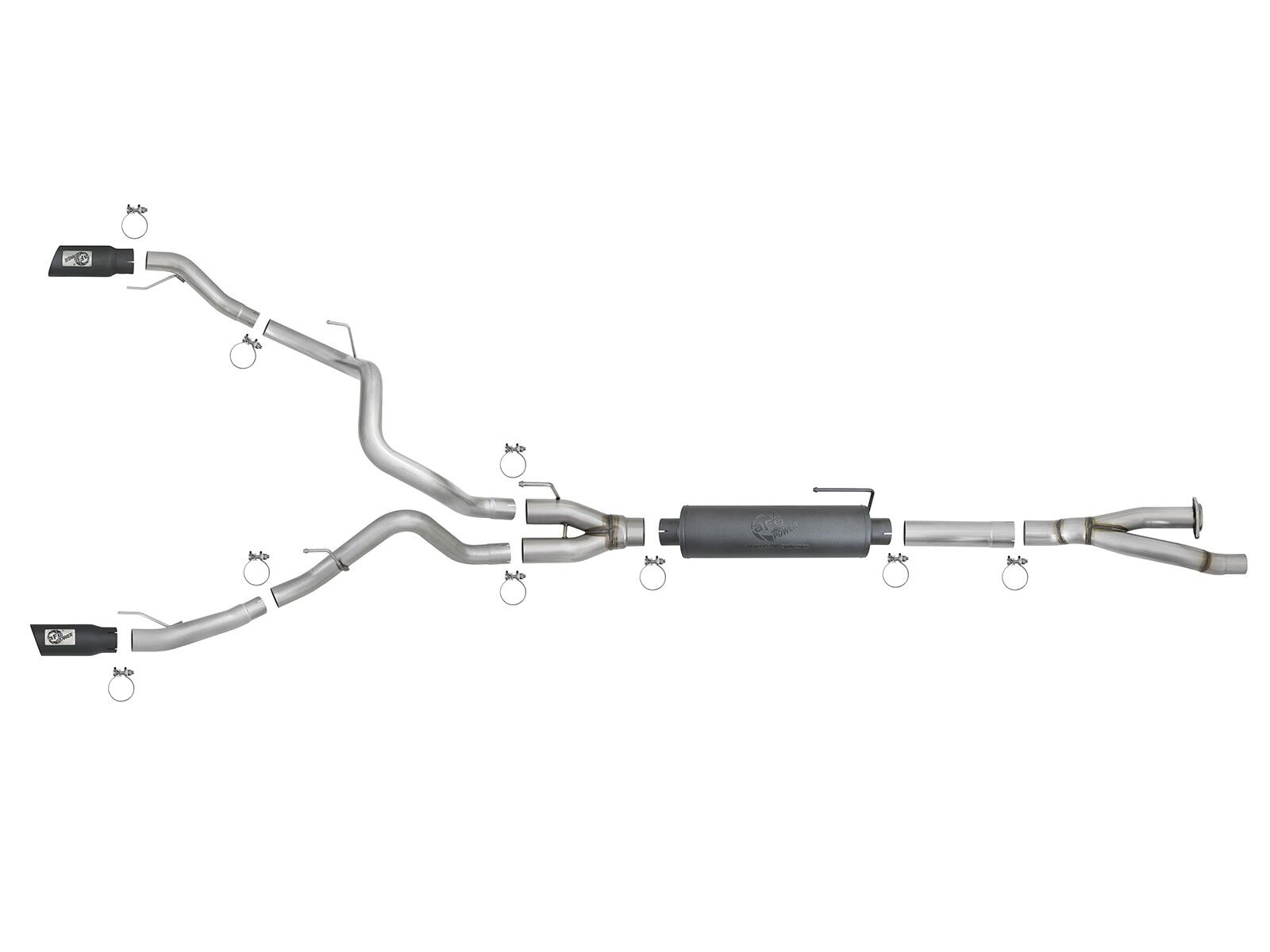 2017-2019 Ford Raptor EcoBoost V6 3.5L MACH Force-Xp 3" to 3-1/2" 304 Stainless Steel Cat-Back Exhaust System w/ Black Tips