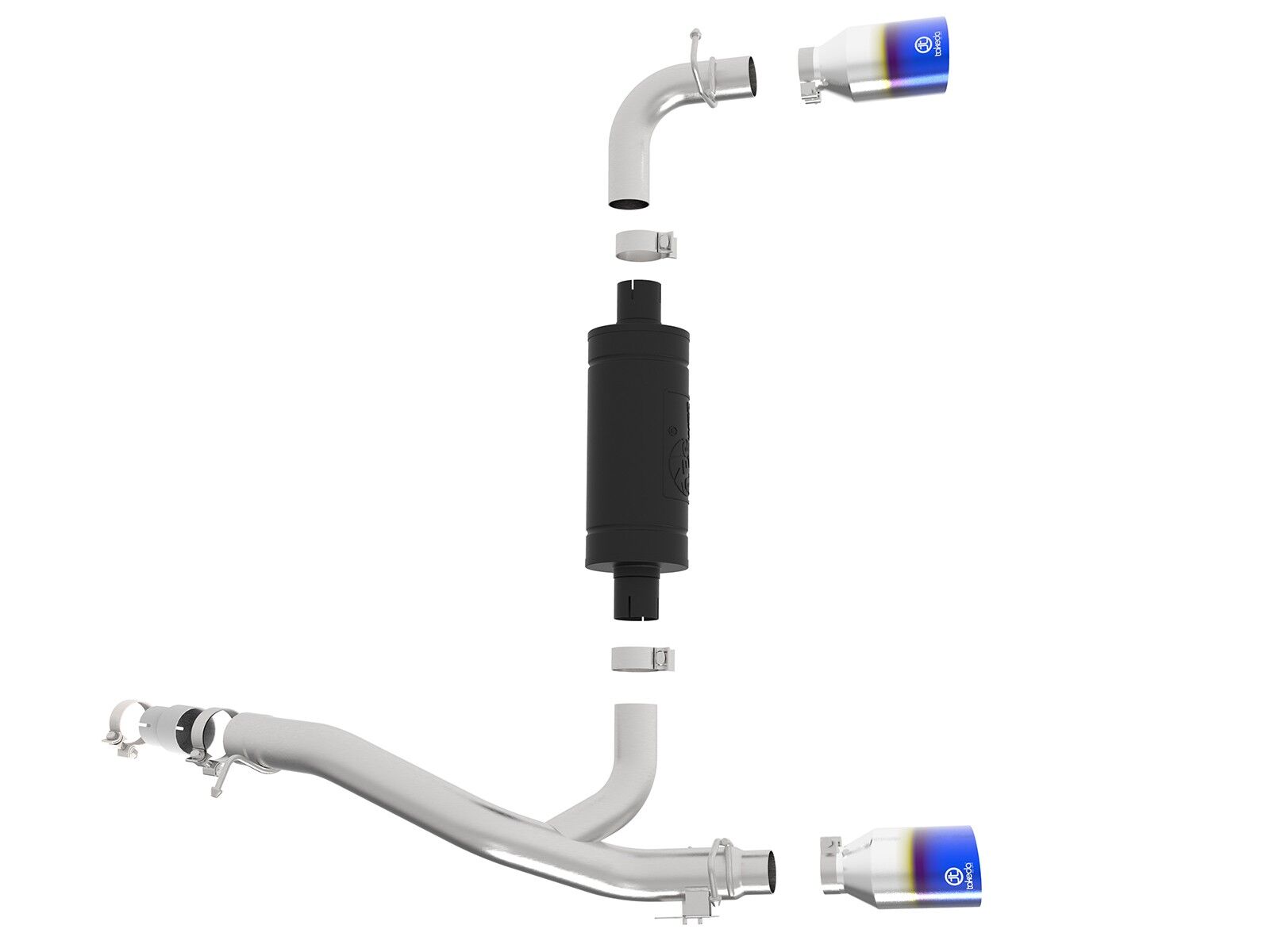 2016-2018 Ford Focus RS EcoBoost Turbo 2.3L Takeda 3" 304 Stainless Steel Axle-Back Exhaust System