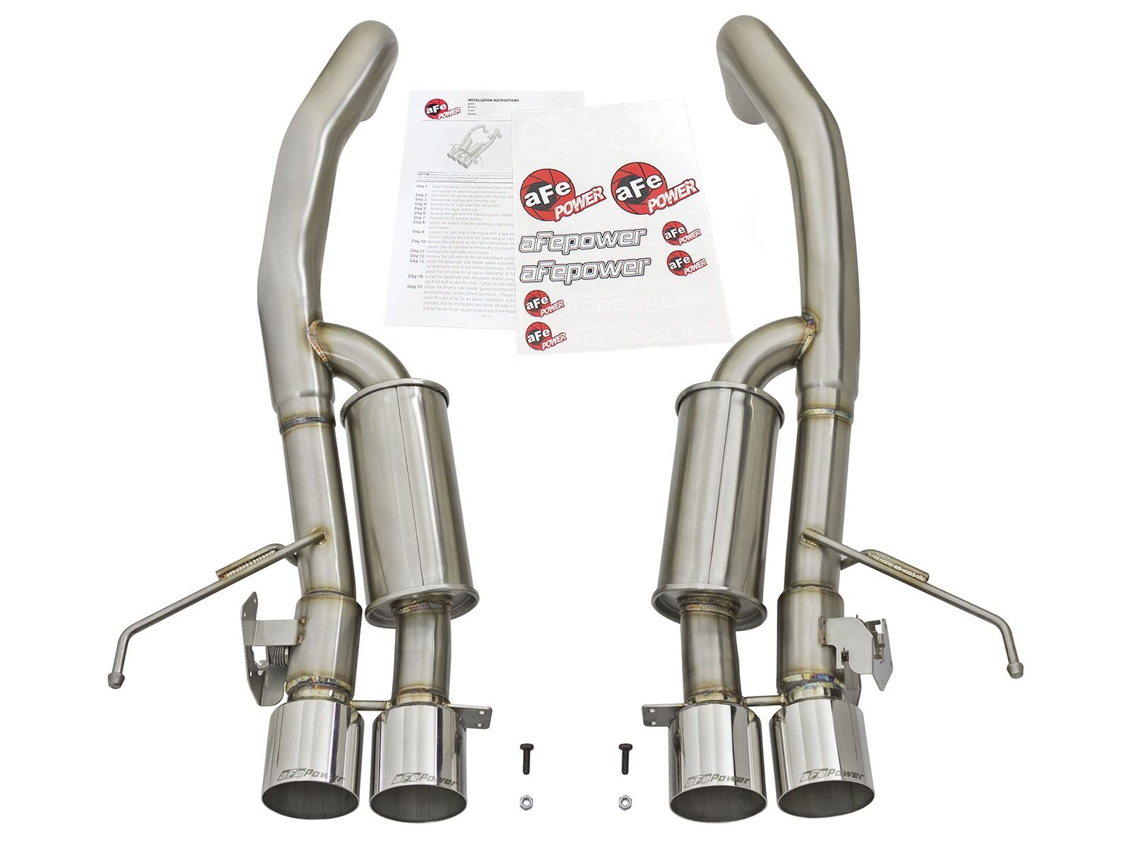 2015-2019 Chevrolet Corvette Z06 C7 LT4 Supercharged V8 6.2L MACH Force-Xp 3" to 2-1/2" 304 Stainless Steel Axle-Back Exhaust System