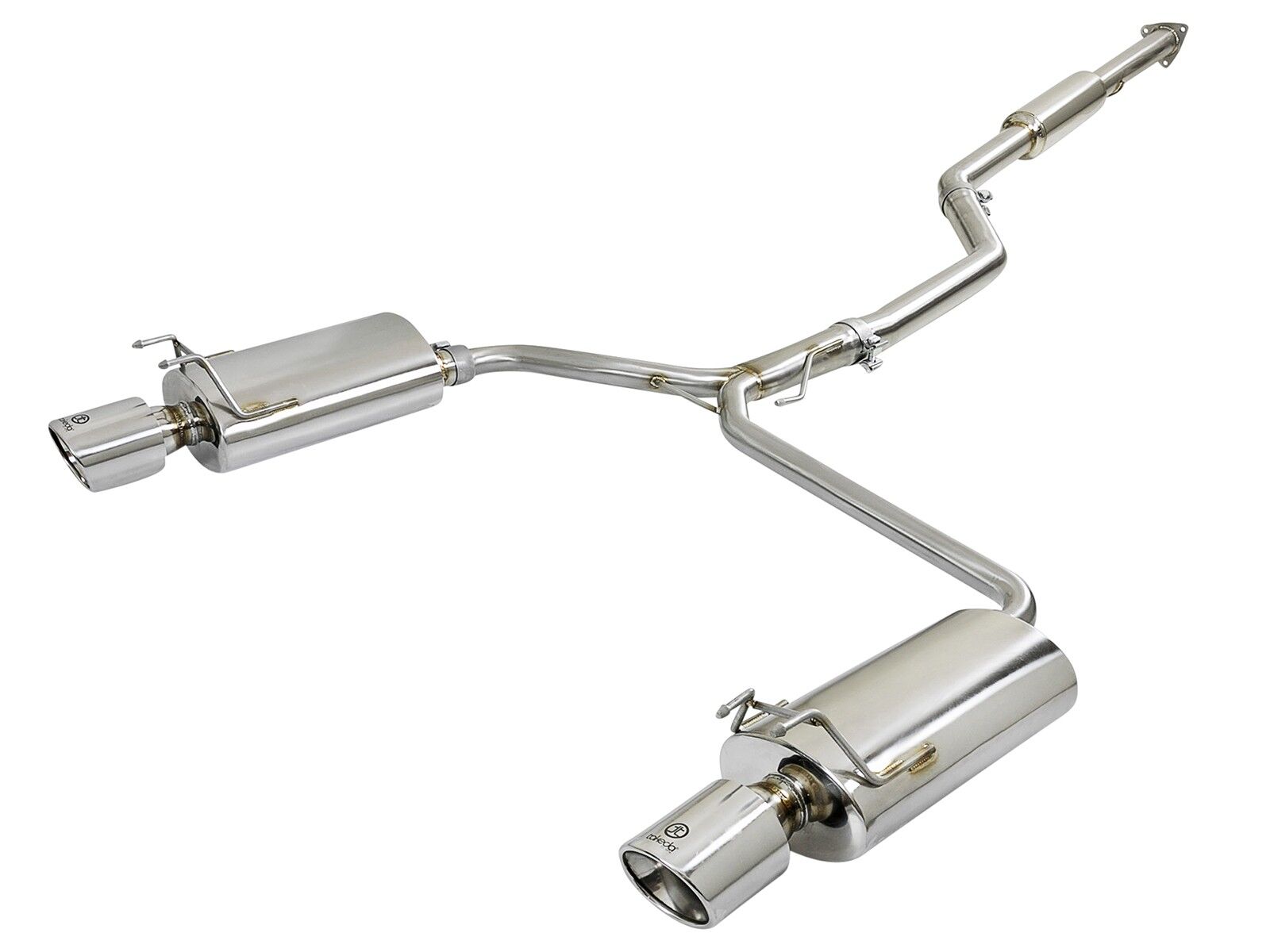 2013-2017 Honda Accord LX/EX/EX-L 2.4L Sedan Takeda 2-1/2" to Dual 1-3/4" 304 Stainless Steel Cat Back System - 49-36605
