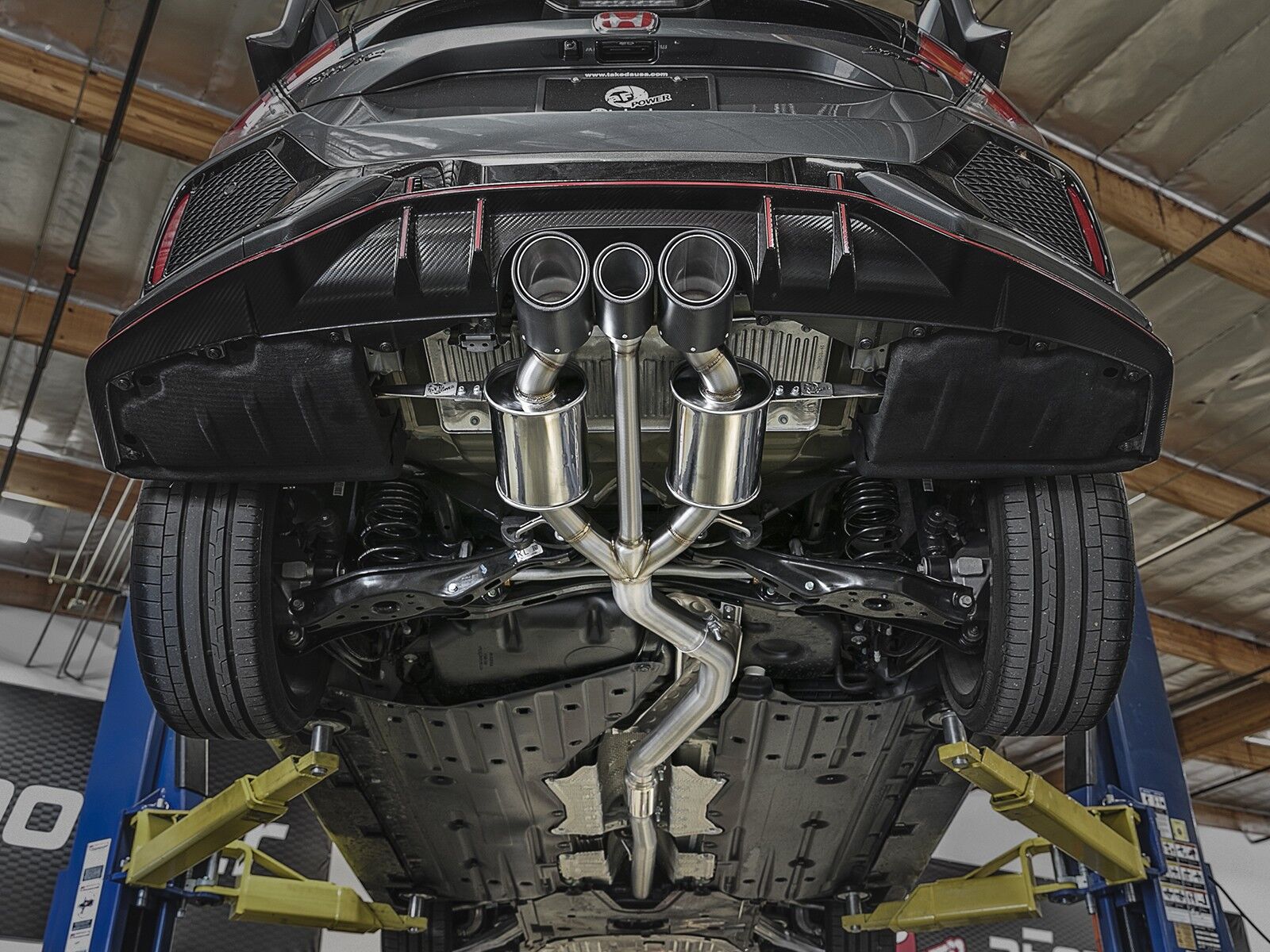 2017-2019 Honda Civic Type-R 2.0L Takeda 3" 304 Stainless Steel Cat-Back Exhaust System w/ Tri-Carbon Tips