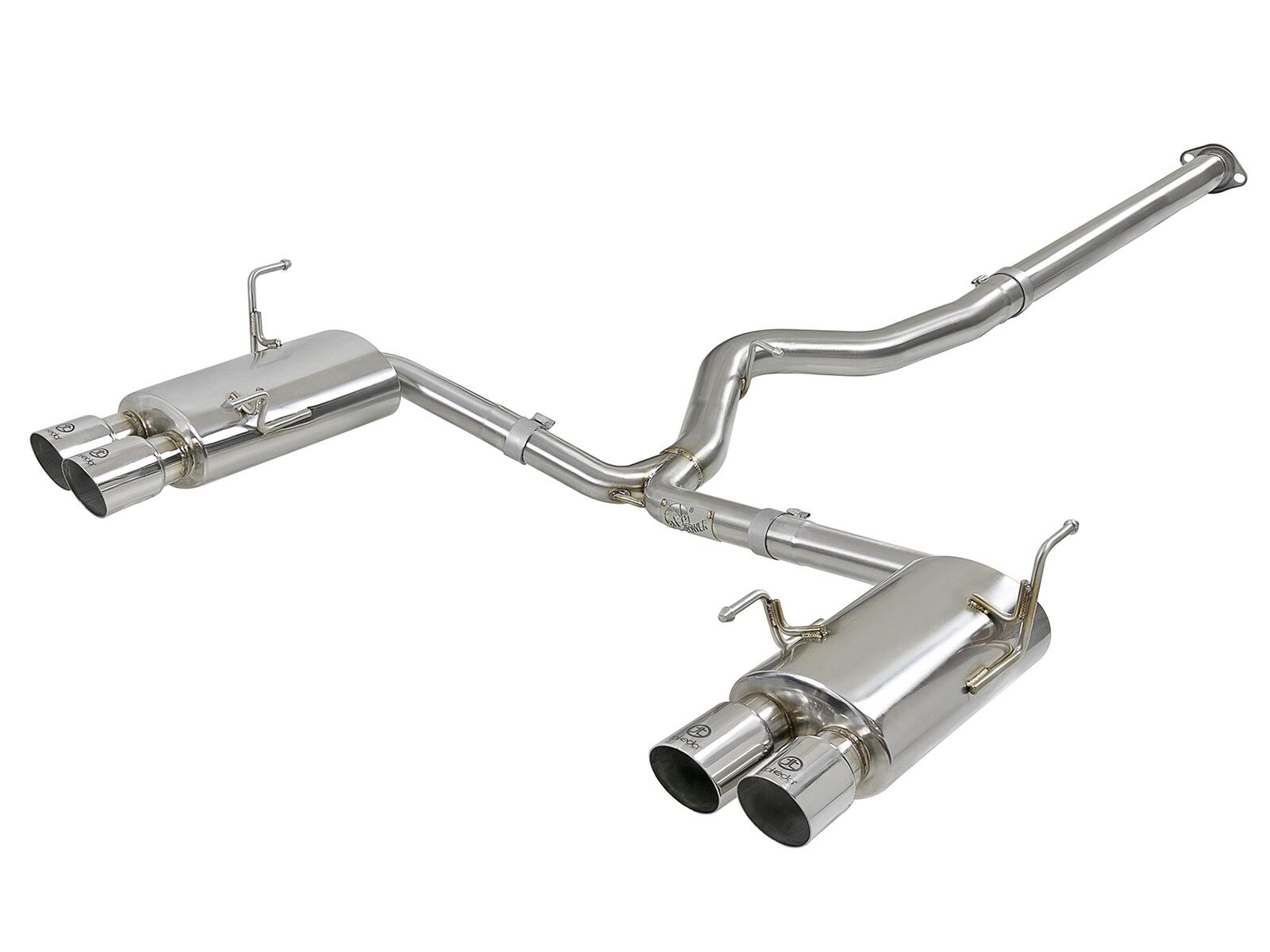 2015-2019 Subaru WRX STI Turbo H4 2.5L Takeda 3" to 2-1/4" 304 Stainless Steel Cat-Back Exhaust System - 49-36801-P