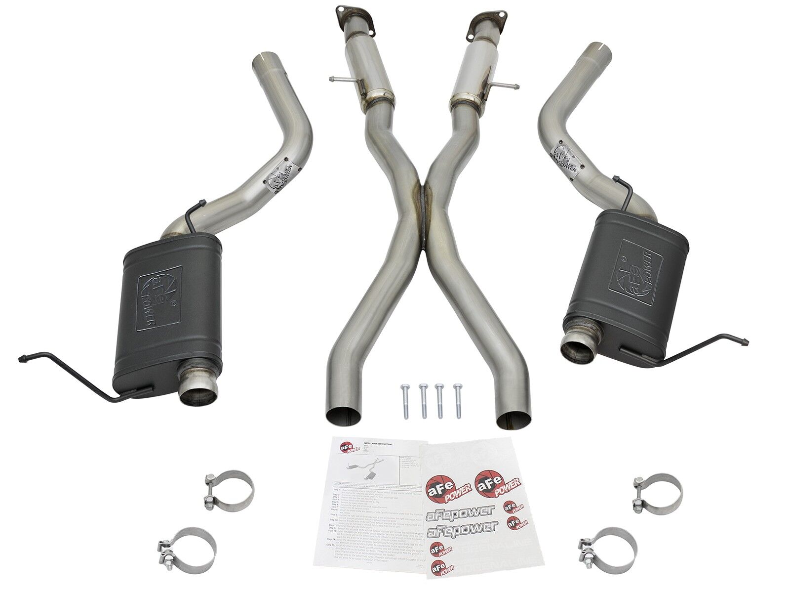 2012-2019 Jeep Grand Cherokee SRT HEMI V8 6.4L MACH Force-Xp 3" 304 Stainless Steel Cat-Back Exhaust System w/ Resonators & High Temp Black Mufflers