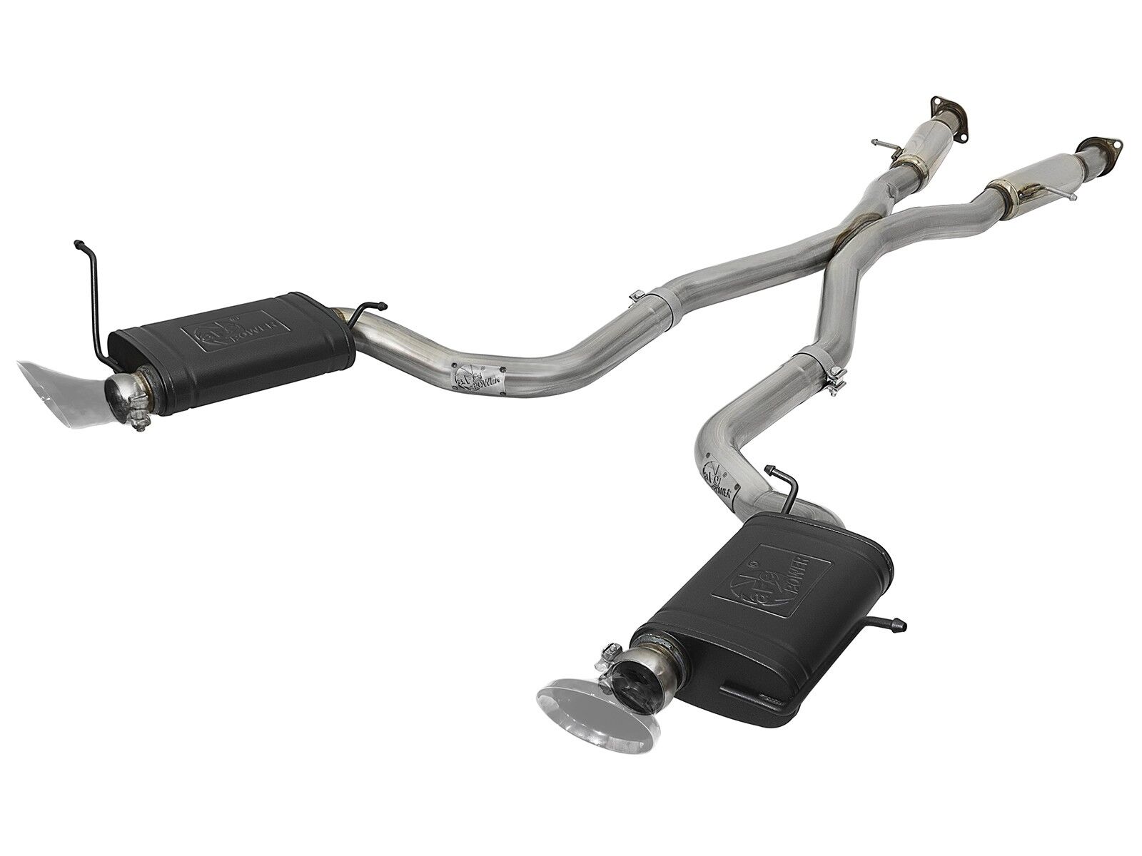 2012-2019 Jeep Grand Cherokee SRT HEMI V8 6.4L MACH Force-Xp 3" 304 Stainless Steel Cat-Back Exhaust System w/ Resonators & High Temp Black Mufflers - 49-38059