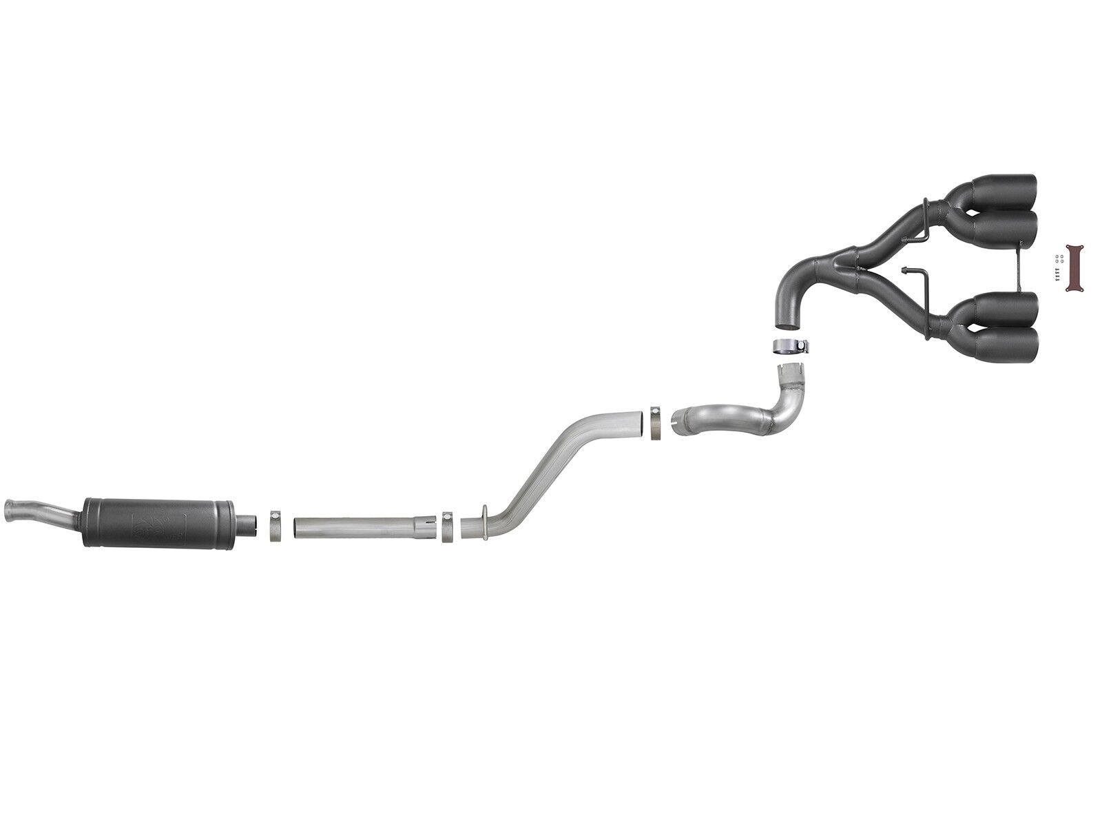 2018-2019 Jeep Wrangler JL V6 3.6L 2DR/4DR Rebel Series 2-1/2" 304 Stainless Steel Cat-Back Exhaust System