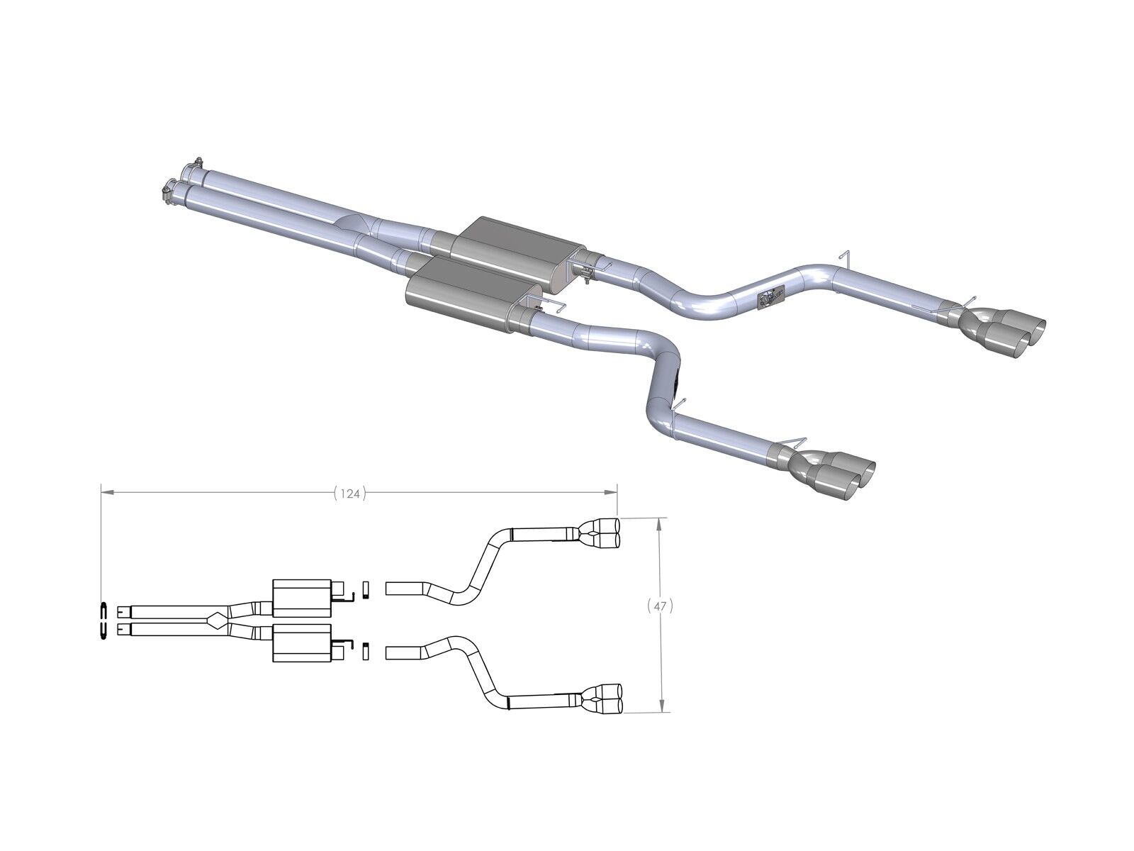 2009-2014 Dodge Challenger R/T V8 5.7L MACH Force-Xp 3" 409 Stainless Steel Cat-Back Exhaust System