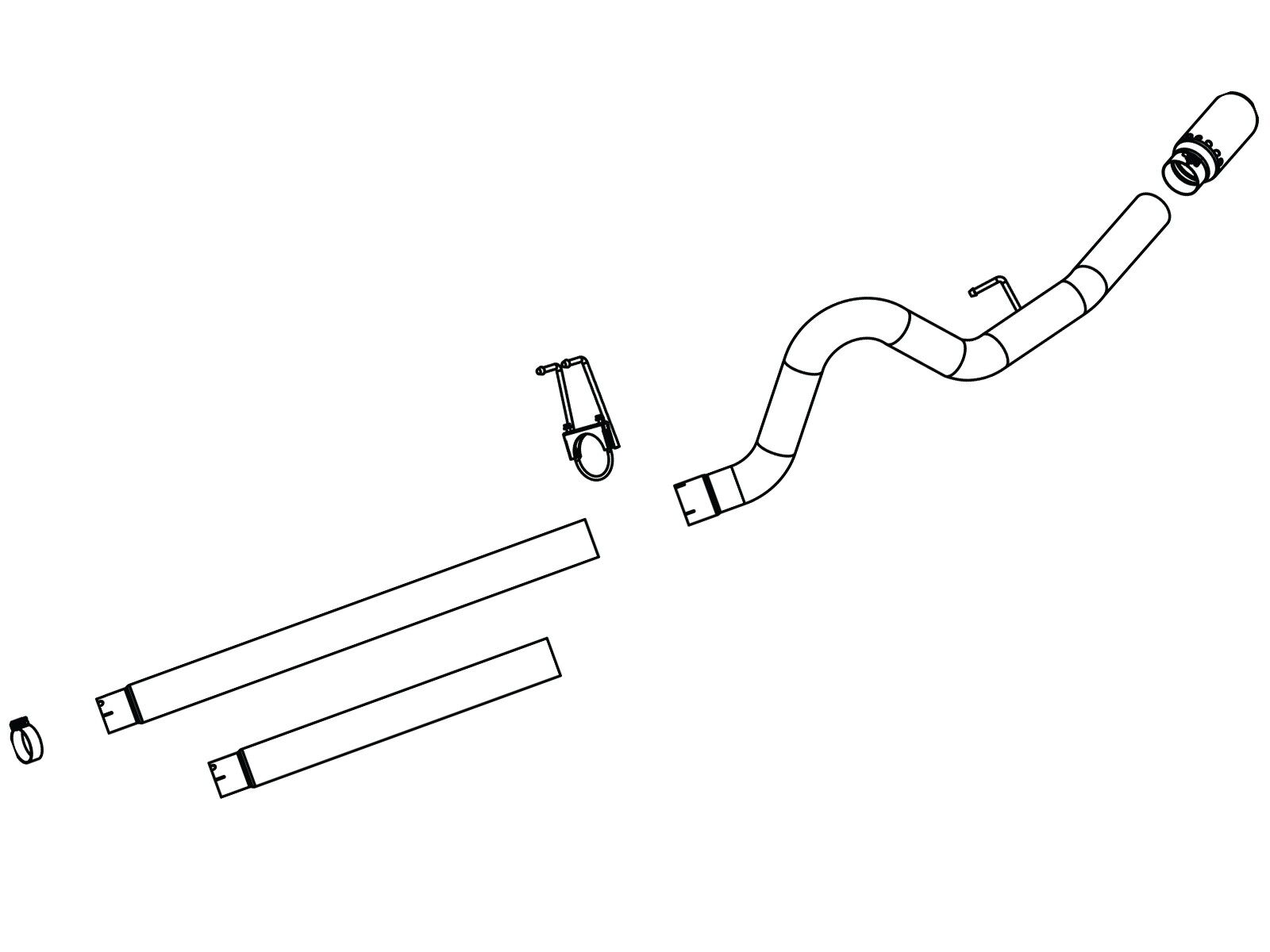 2008-2010 Ford F-350 Super Duty Turbo Diesel V8 6.4L Large Bore-HD 4" 409 Stainless Steel DPF-Back Exhaust System