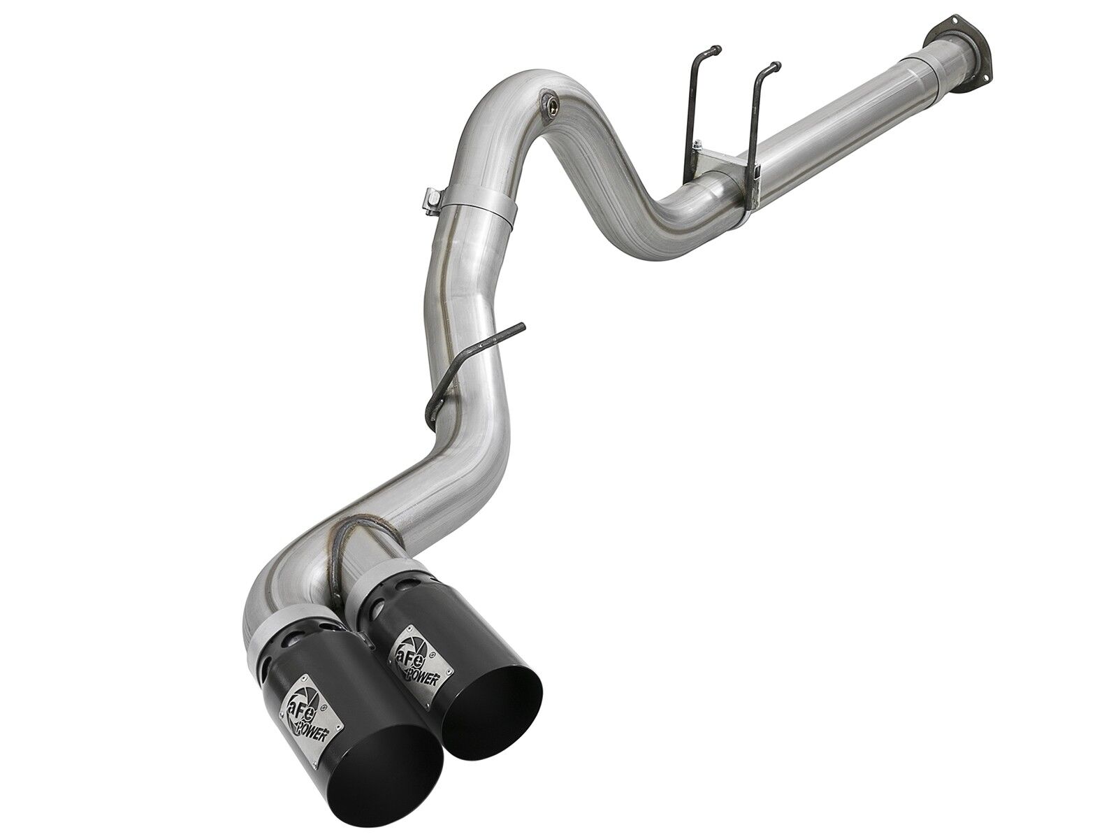 2017-2019 Ford F-350 Super Duty Turbo Diesel V8 6.7L Rebel XD Series 4" 409 Stainless Steel DPF-Back Exhaust System w/ Dual Black Tips - 49-43102-B