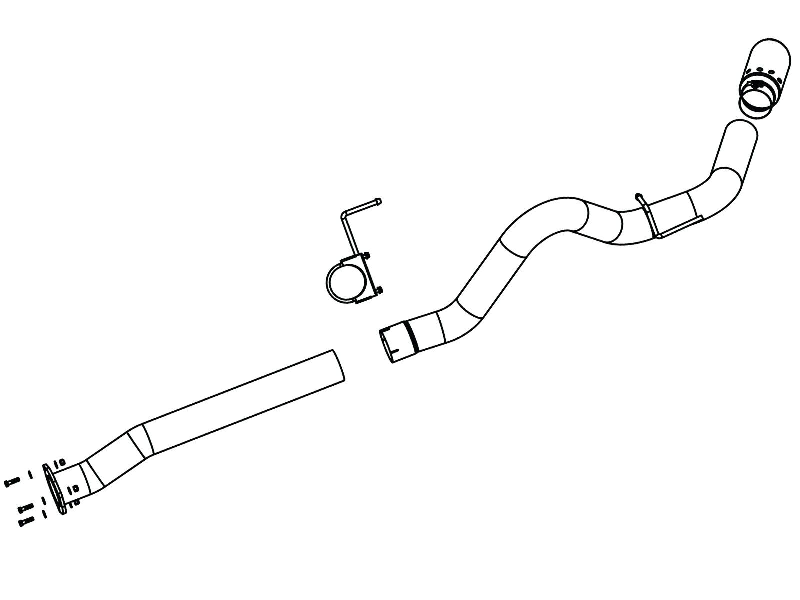 2007-2010 Chevrolet Silverado 3500 HD LMM Duramax Turbo Diesel V8 6.6L Large Bore-HD 4" 409 Stainless Steel DPF-Back Exhaust System