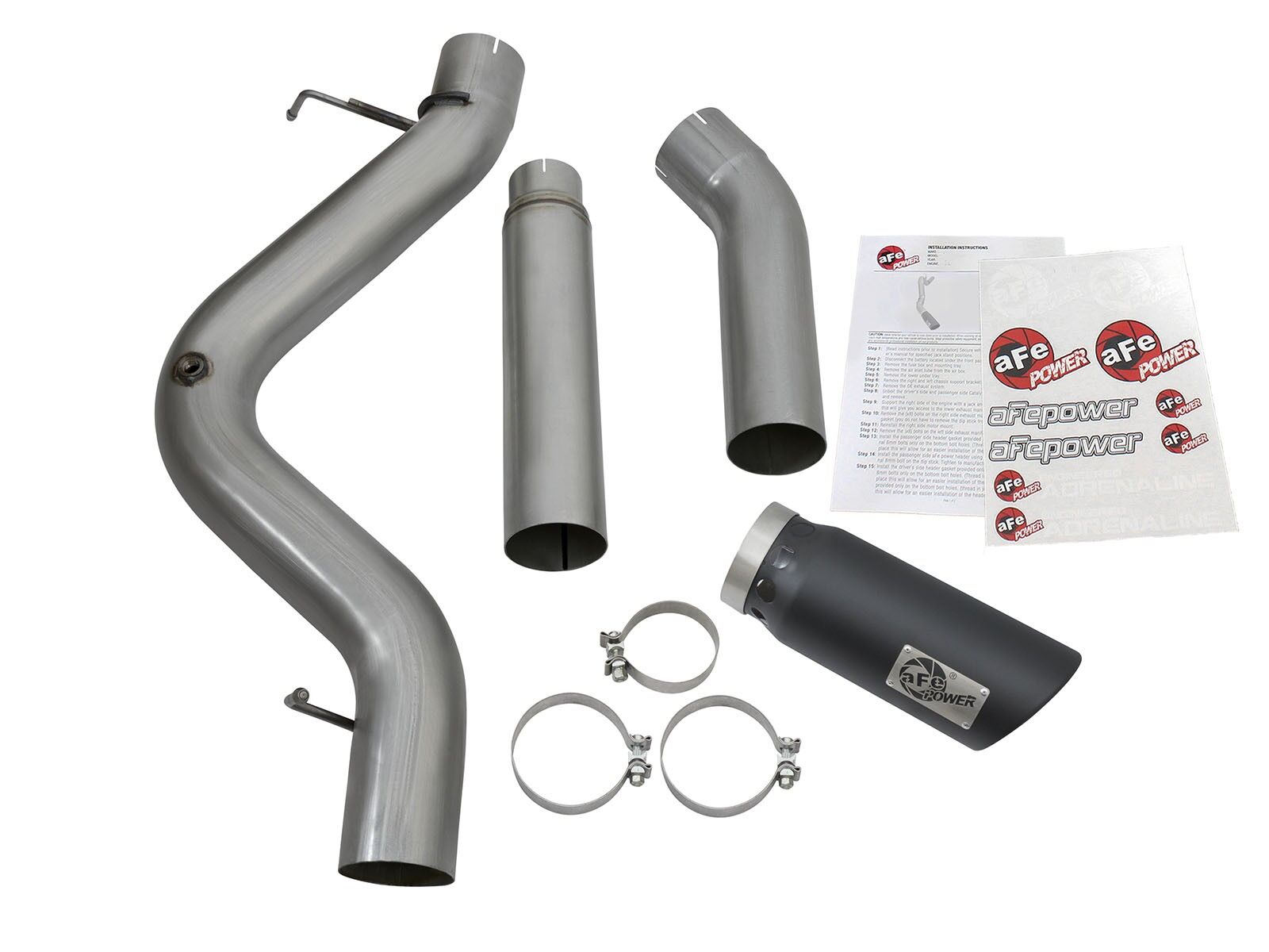 2016 Chevrolet Silverado 3500 HD LML Duramax Turbo Diesel V8 6.6L Large Bore-HD 5" 409 Stainless Steel DPF-Back Exhaust System