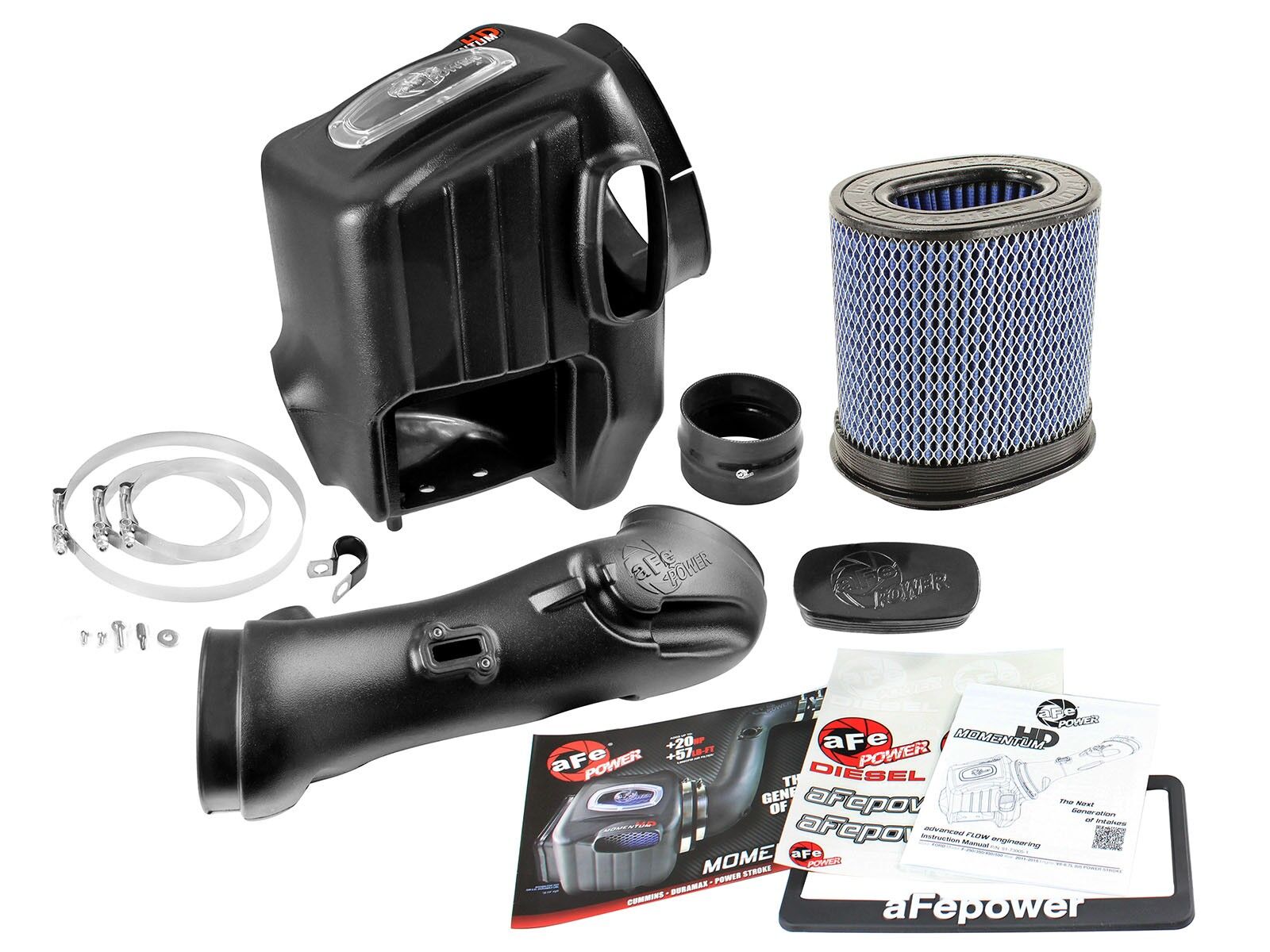 2011-2016 Ford F-550 Super Duty Turbo Diesel V8 6.7L Momentum HD Cold Air Intake System w/Pro 10R Filter Media
