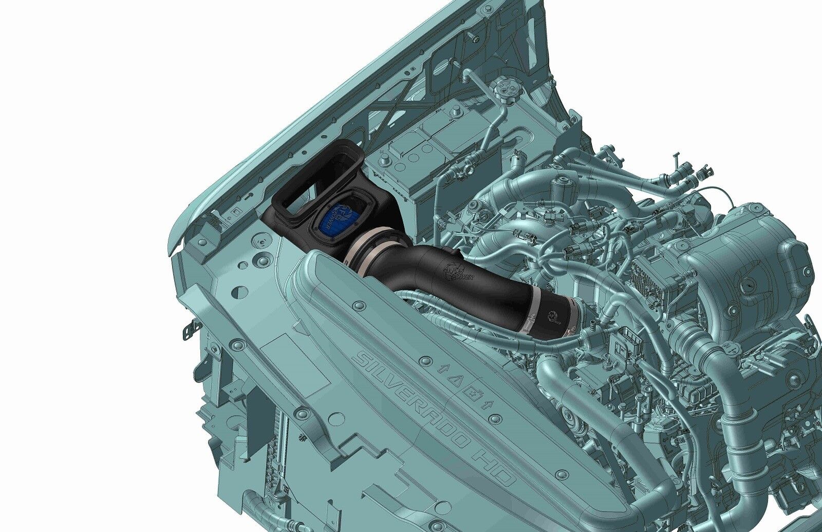 2017-2018 Chevrolet Silverado 3500 HD L5P Duramax Turbo Diesel V8 6.6L Momentum HD Cold Air Intake System w/Pro 10R Filter Media