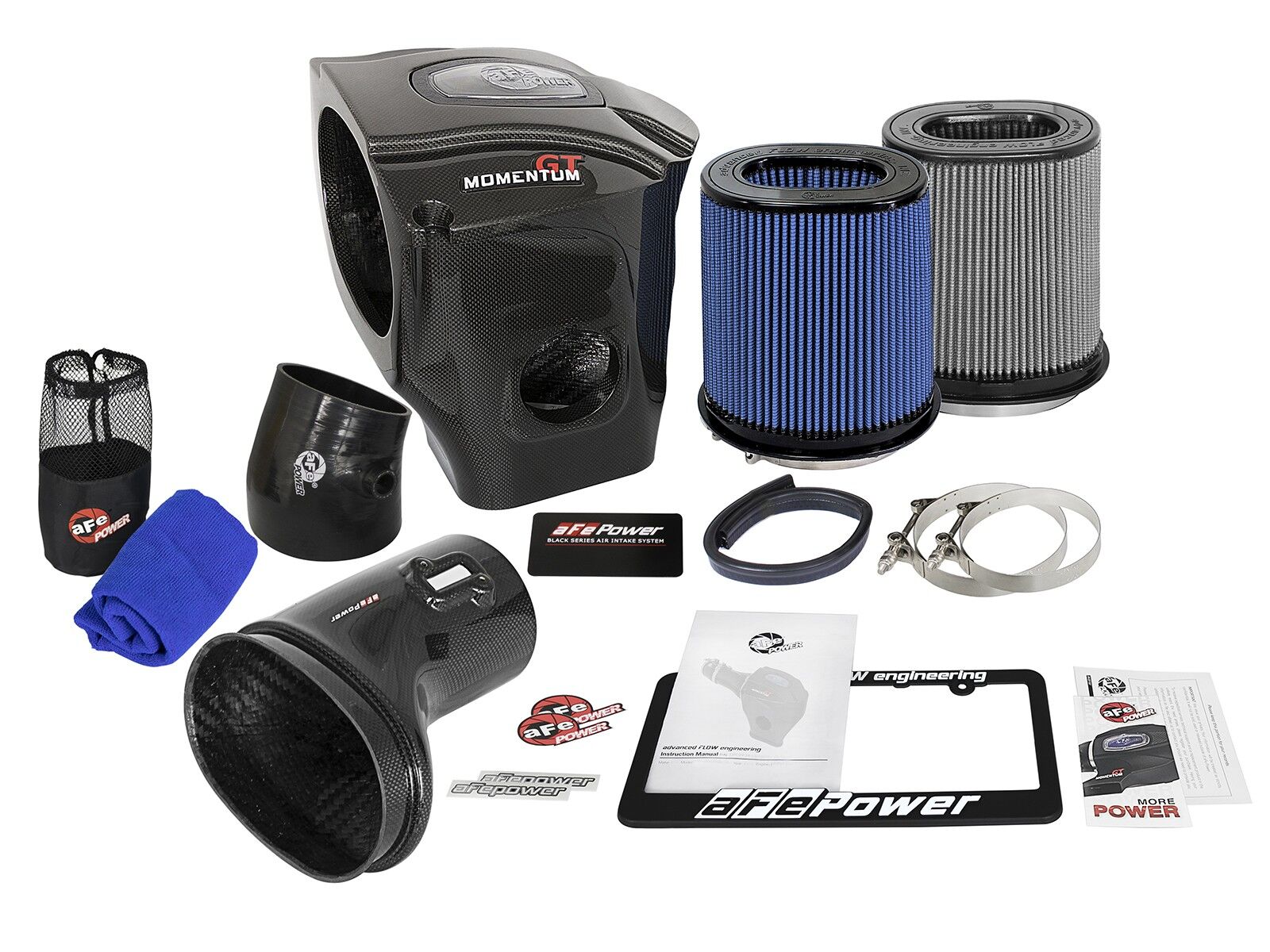 2015-2016 Dodge Charger Hellcat HEMI SRT Supercharged V8 6.2L Black Series Momentum Carbon Fiber Cold Air Intake System w/Dual Filter Media
