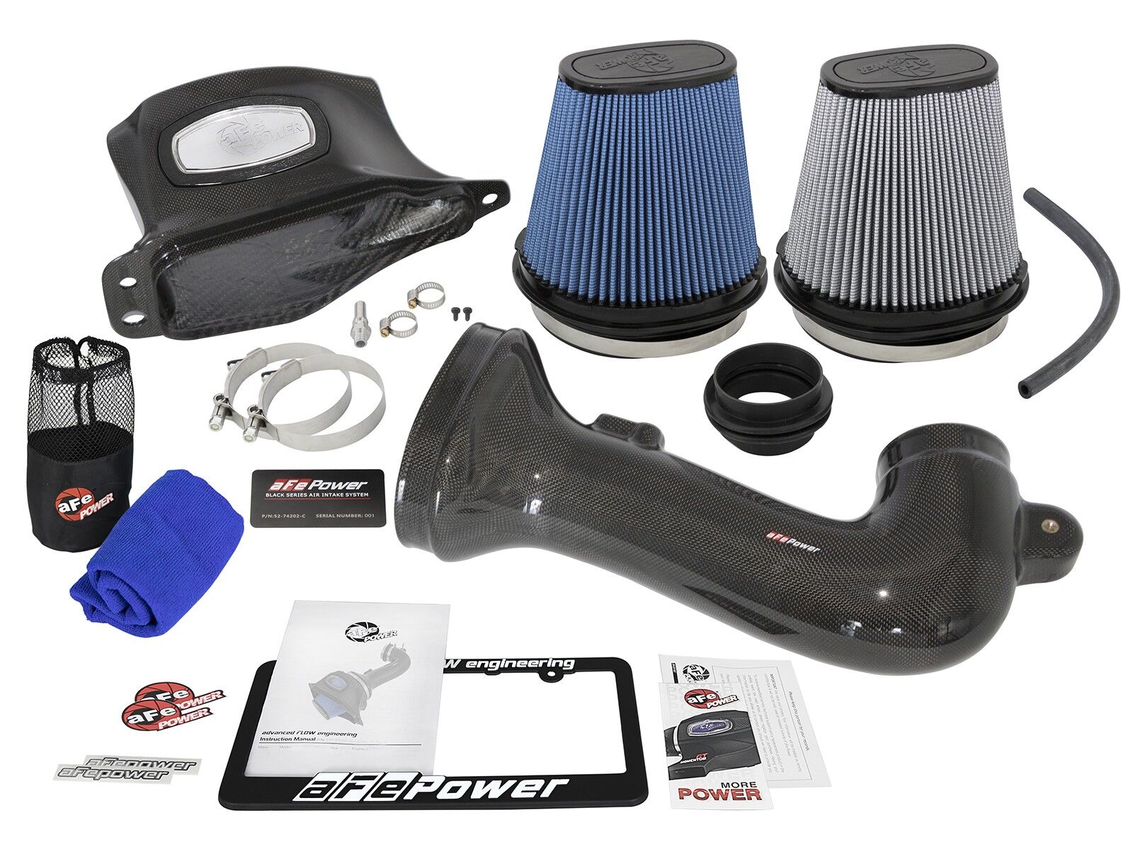 2015-2019 Chevrolet Corvette Z06 LT4 Supercharged V8 6.2L Black Series Momentum Carbon Fiber Cold Air Intake System w/Dual Filter Media
