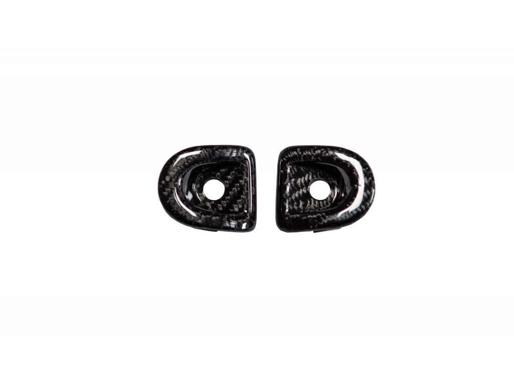 2005-2014 Ford Mustang Carbon Fiber OEM Door Lock Inserts - Pair