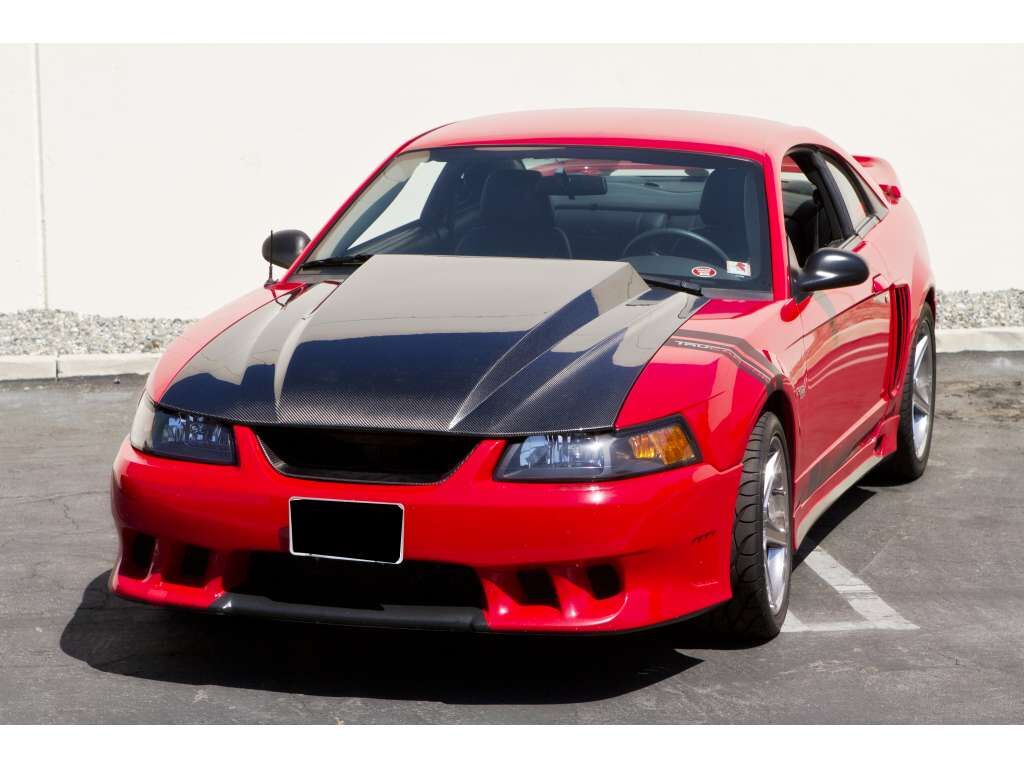 1999-2004 Ford Mustang 3" Cowl Functional Heat Extractor Carbon Fiber Hood