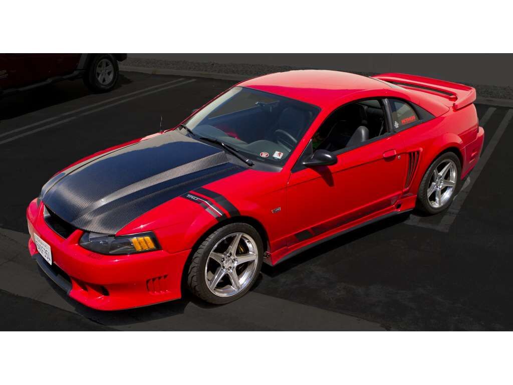 1999-2004 Ford Mustang 3" Cowl Functional Heat Extractor Carbon Fiber Hood