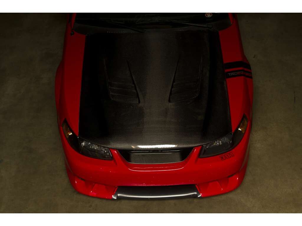 1999-2004 Ford Mustang A70 Functional Heat Extractor Carbon Fiber Hood