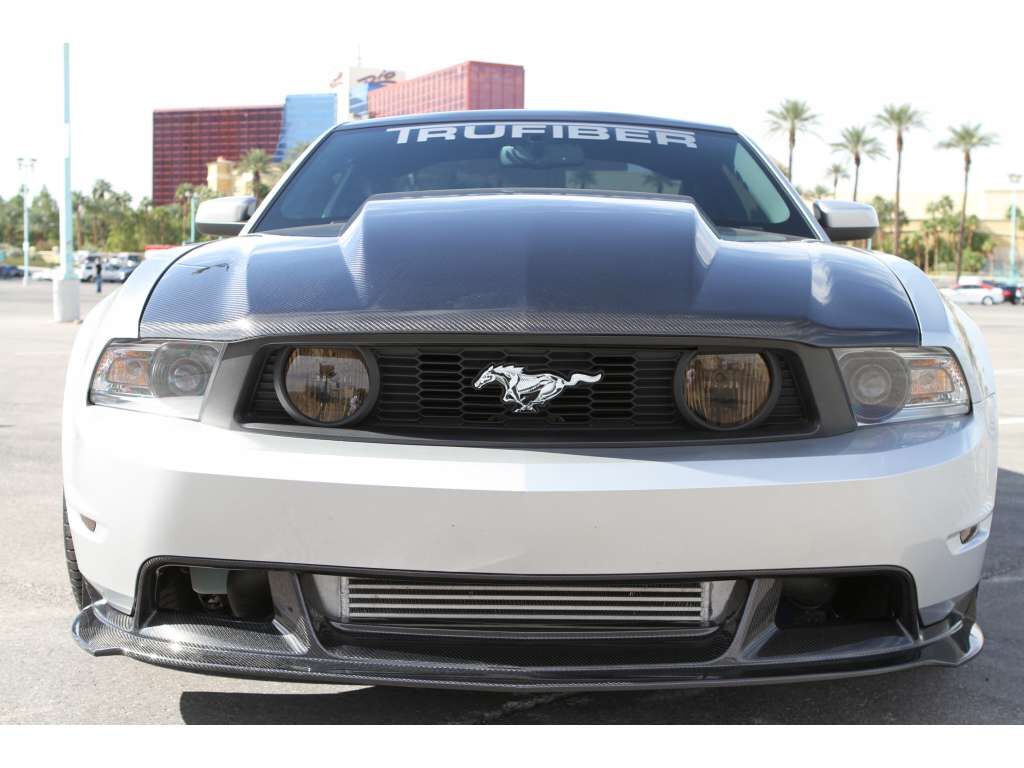 2010-2012 Ford Mustang 3" Cowl Functional Heat Extractor Carbon Fiber Hood