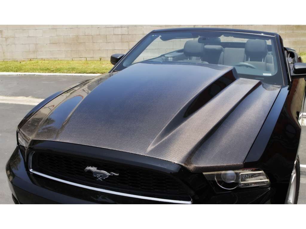 2010-2014 Ford Mustang GT500 3" Cowl Functional Heat Extractor Carbon Fiber Hood