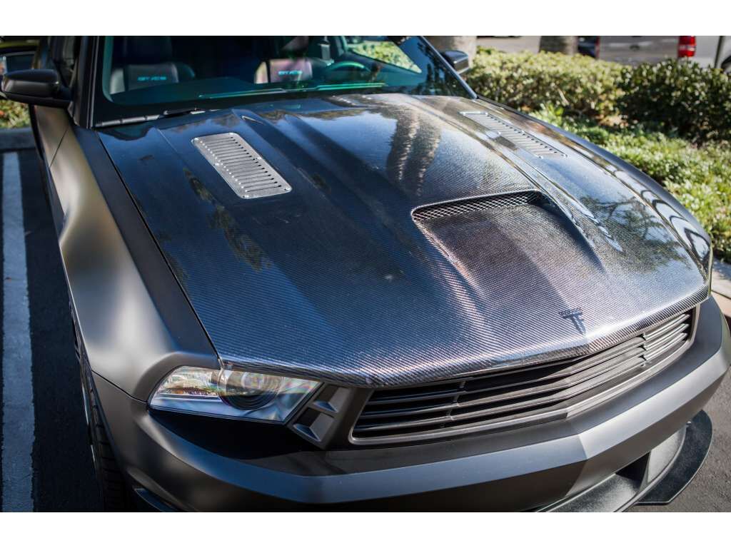 2010-2012 Ford Mustang A61 Functional Ram Air Carbon Fiber Hood
