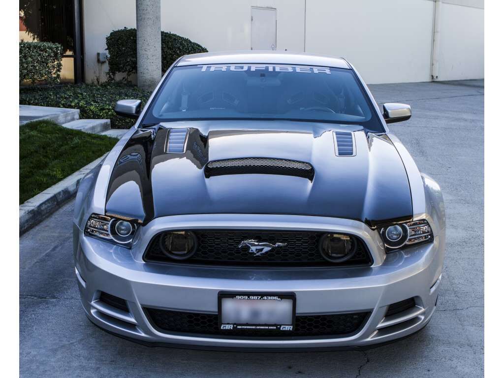 2013-2014 Ford Mustang V6/GT A72 Dual-Functional Ram Air Carbon Fiber Hood - TC1