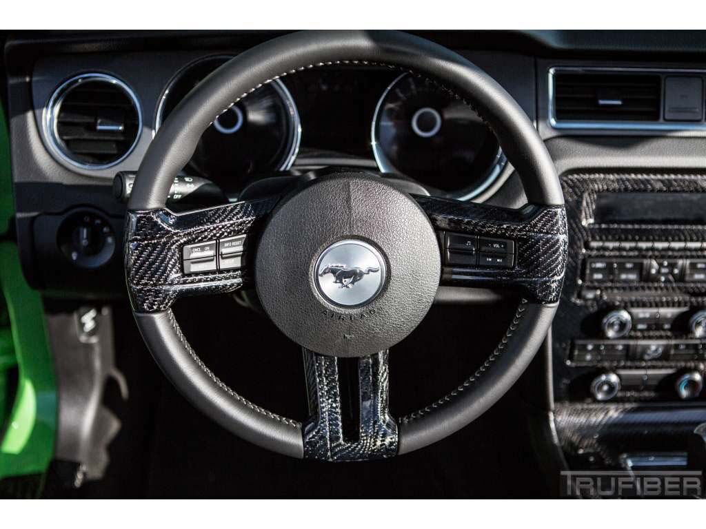 2010-2014 Ford Mustang Carbon Fiber Steering Inserts 3PC