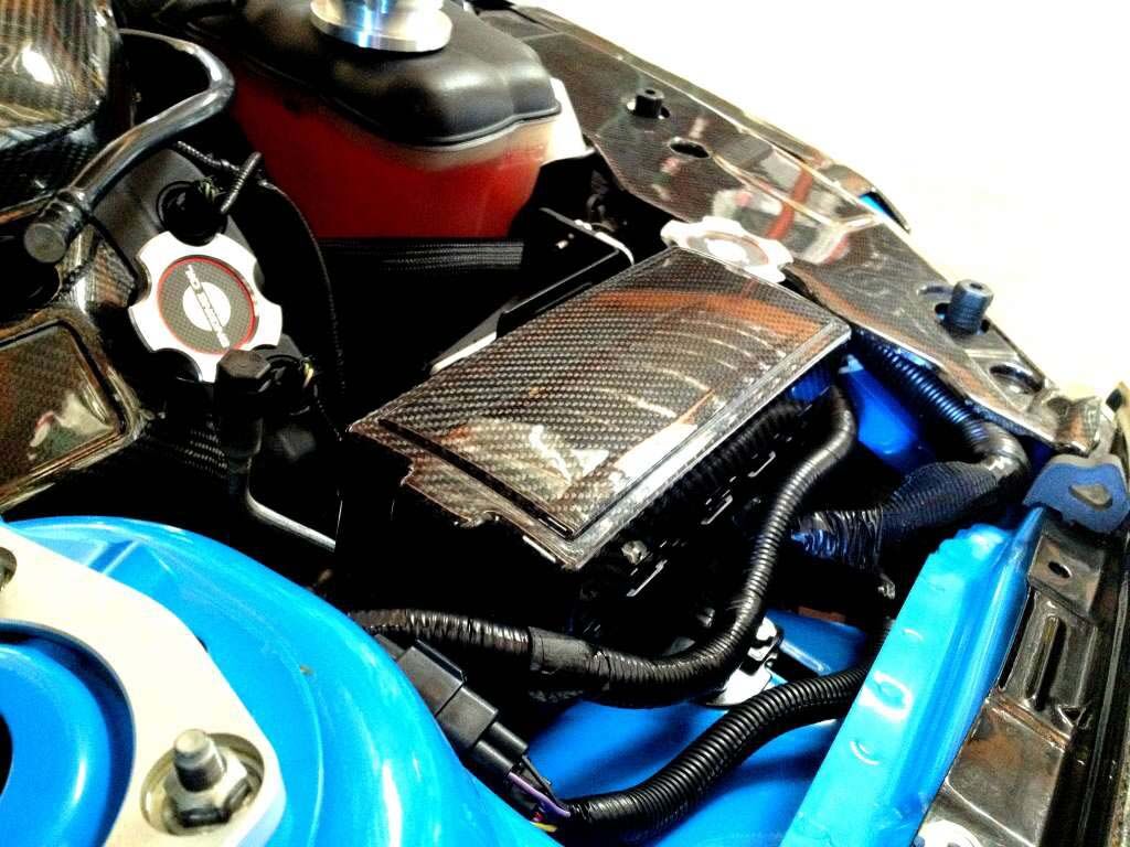 2010-2014 Ford Mustang V6/GT/GT500 Carbon Fiber Fuse Box Cover